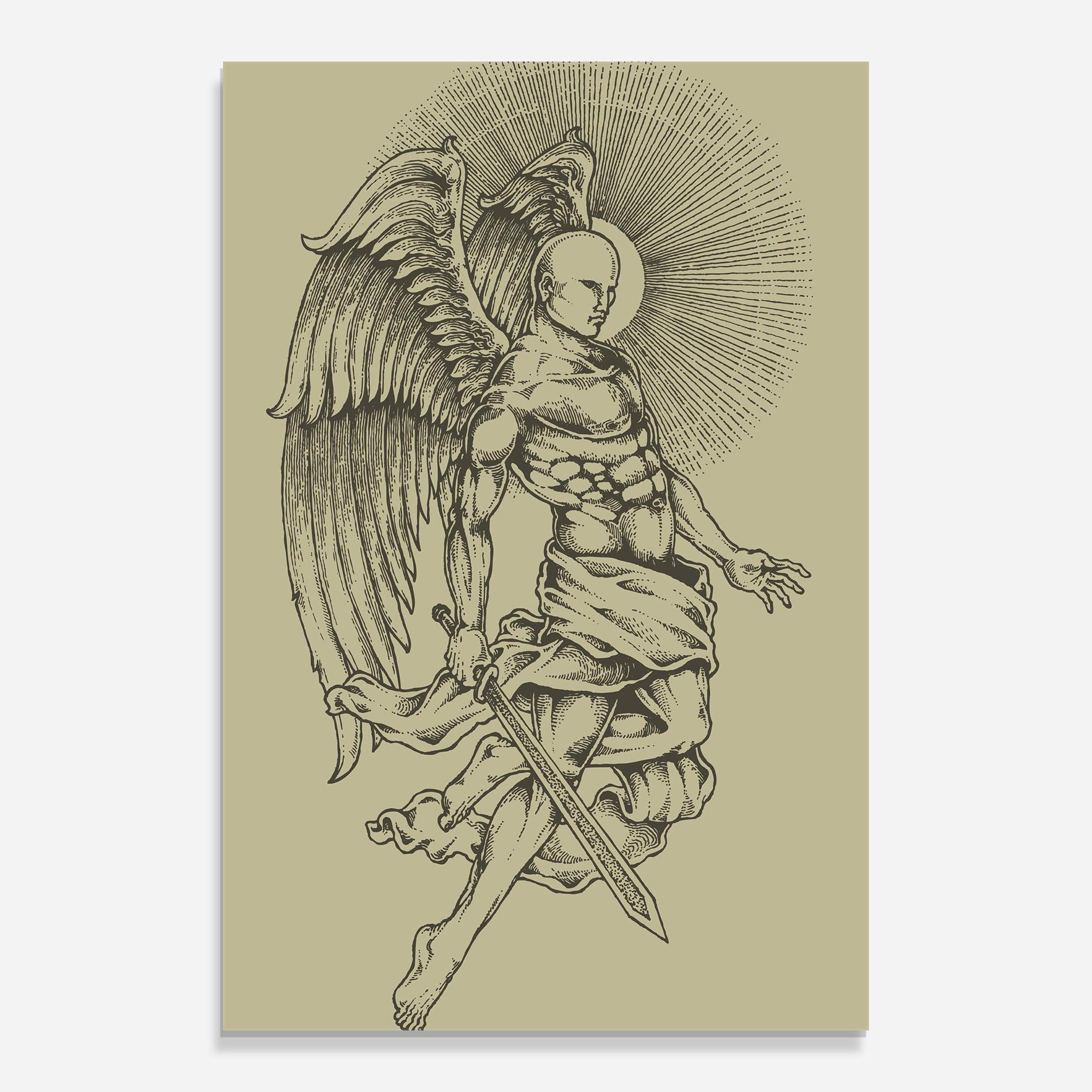Glasbild Angel Fighter mockup 0