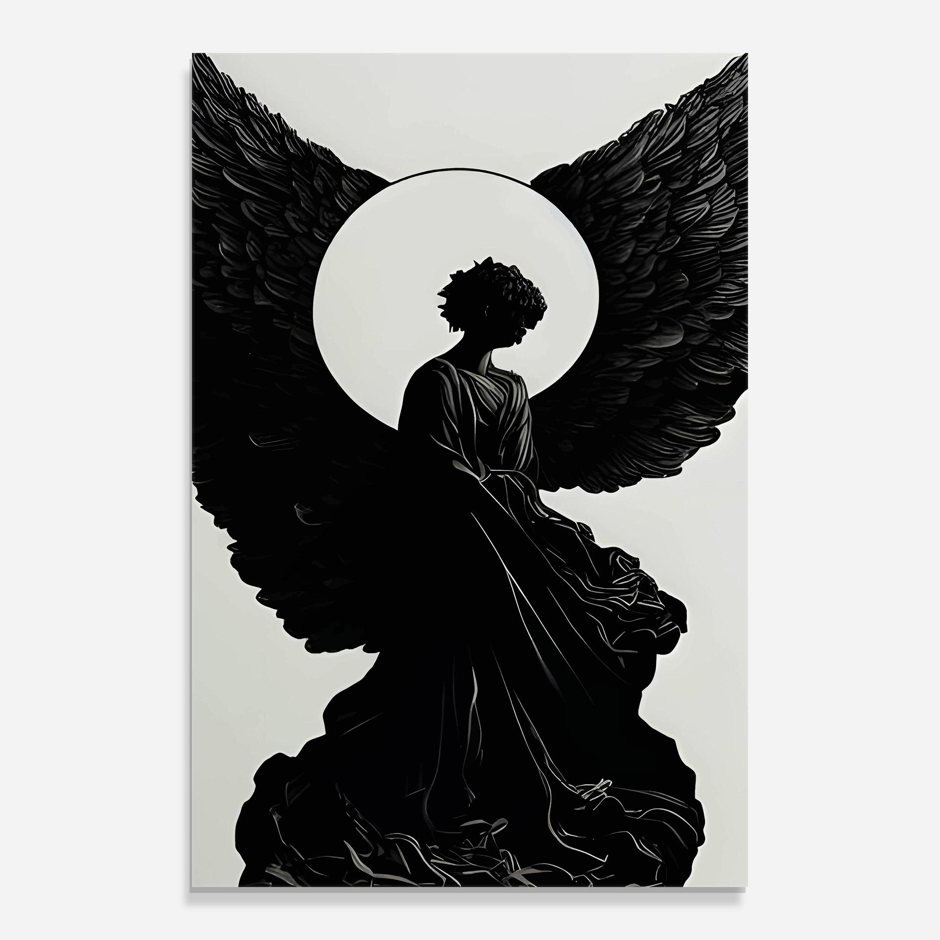 Glasbild Angel Shilouette mockup 0