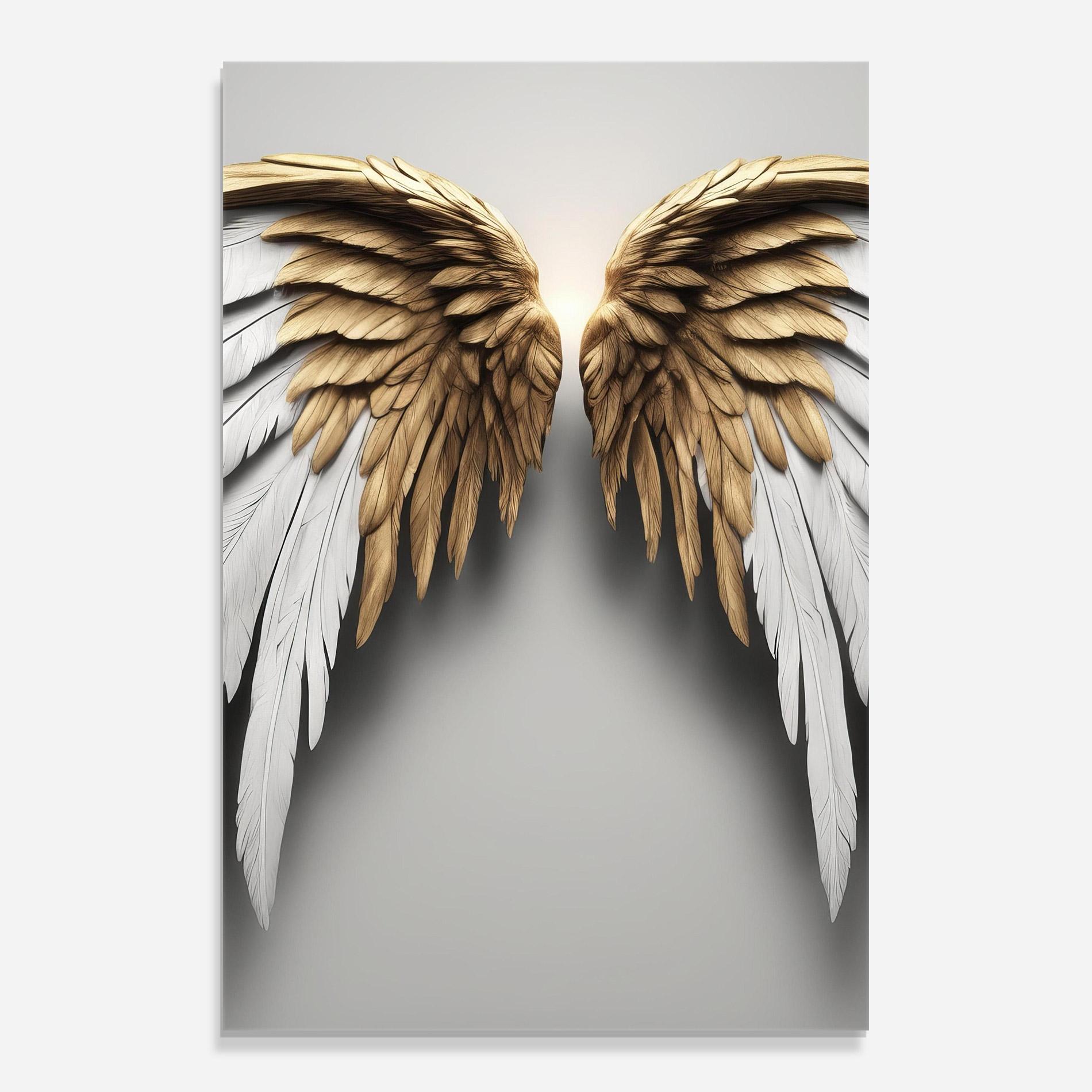 Glasbild Realistic Angel Wings mockup 0