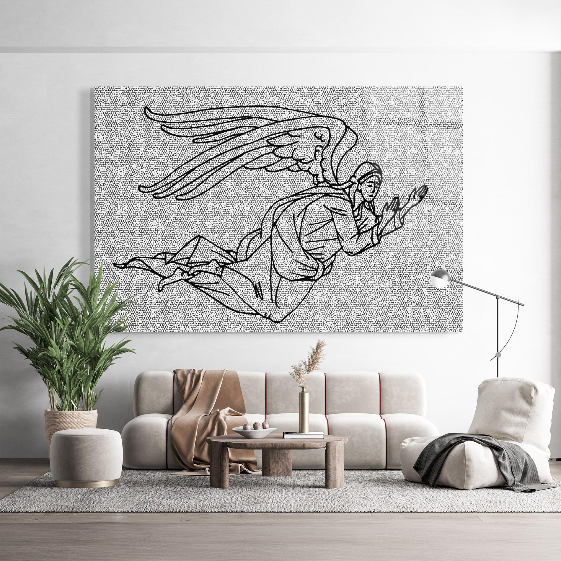 Glasbild Angel Flying mockup 9