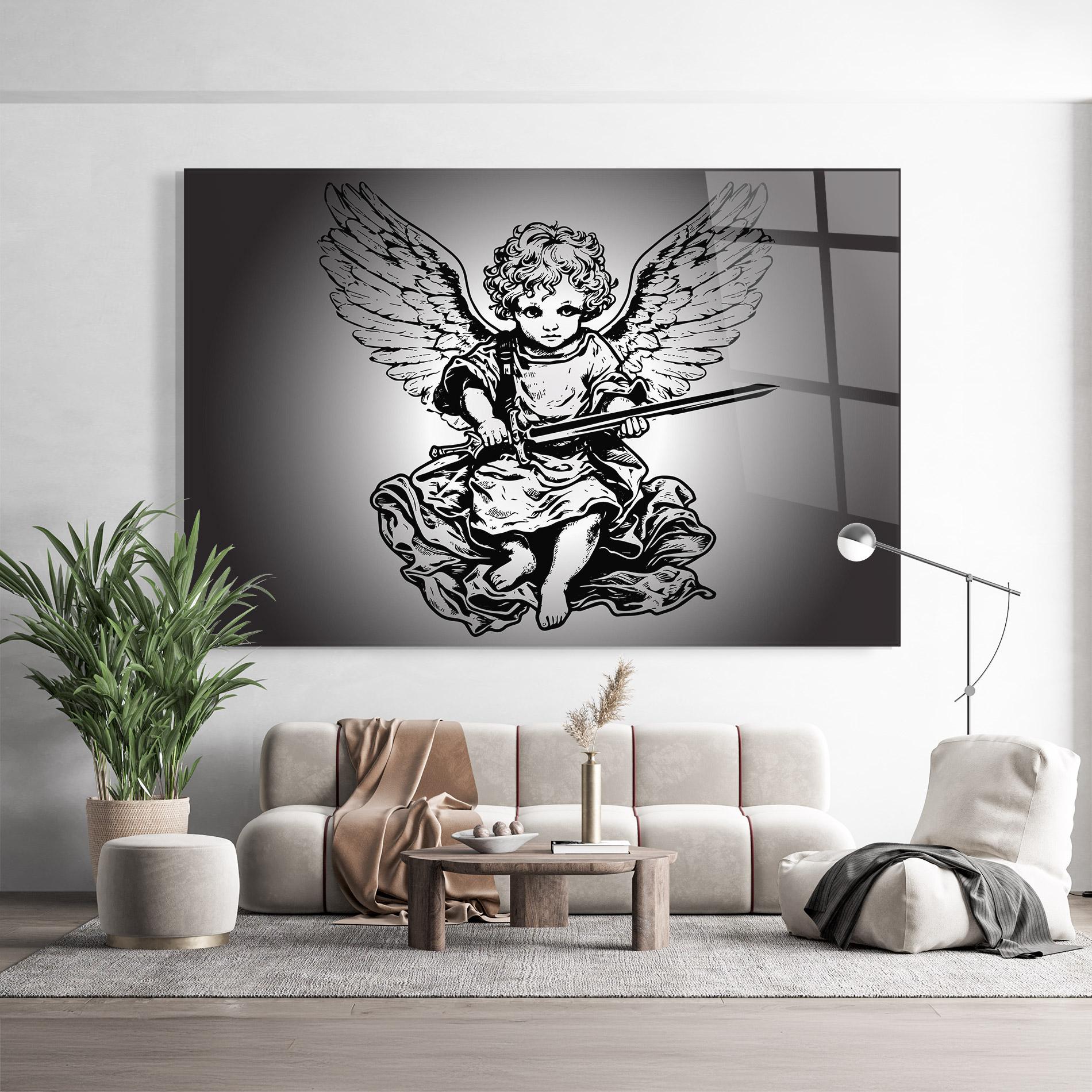 Glasbild Angel Sword mockup 9