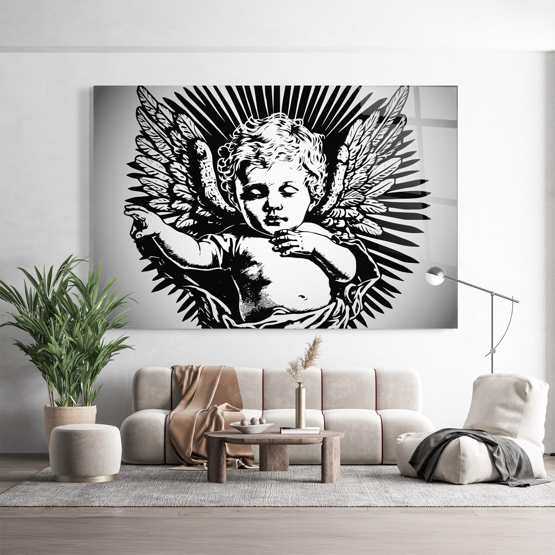 Glasbild Closed Eye Angel mockup 9