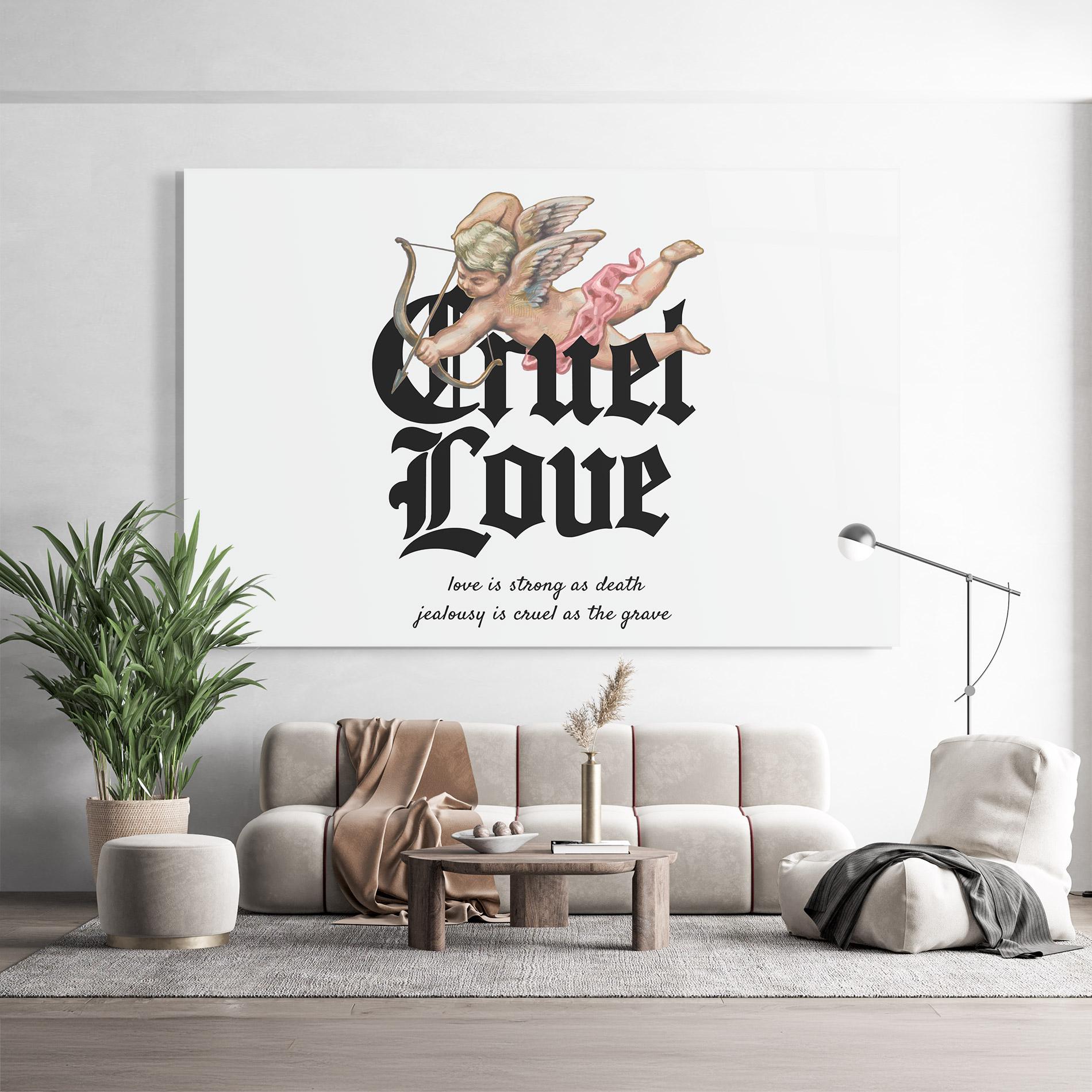 Glasbild Cruel Love mockup 9