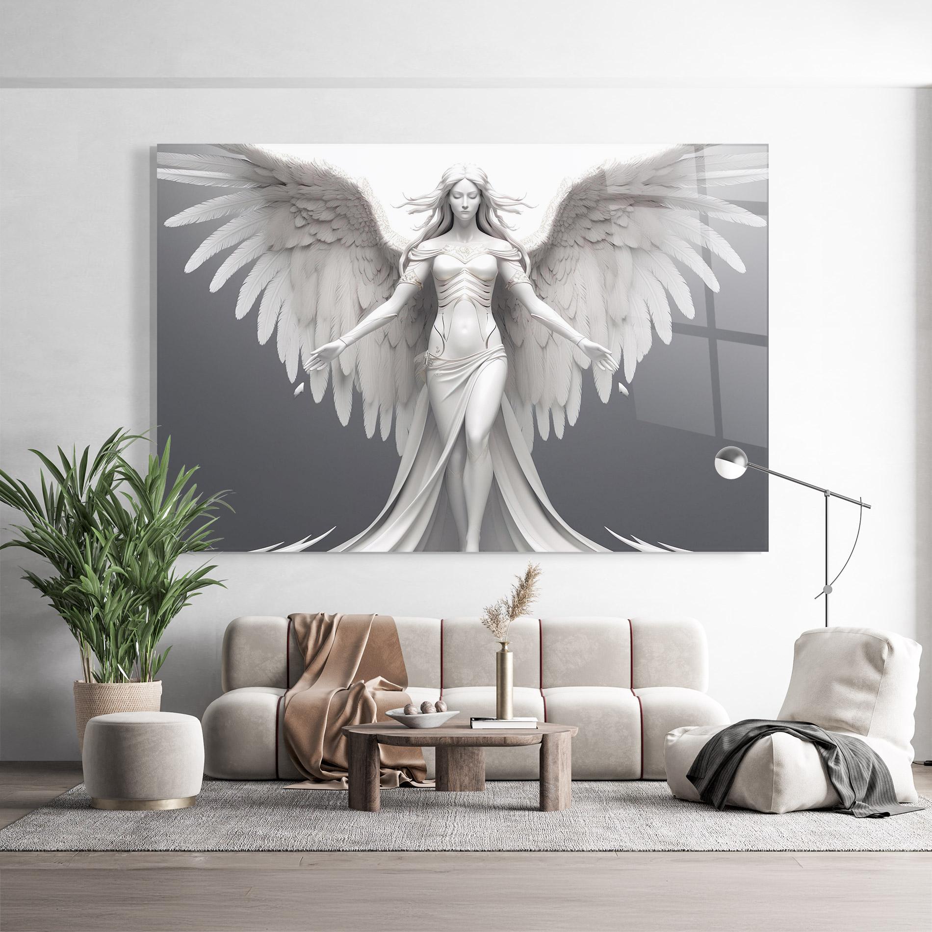 Glasbild White Stone Woman mockup 9