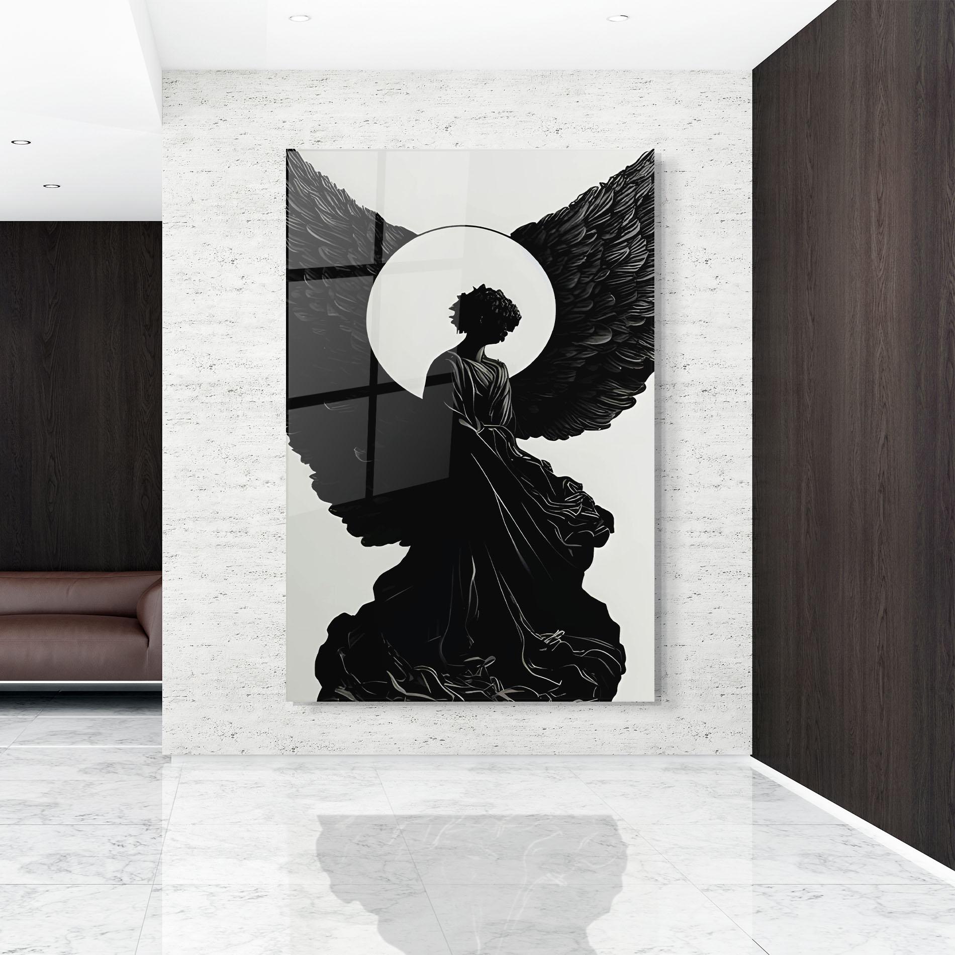 Glasbild Angel Shilouette mockup 9