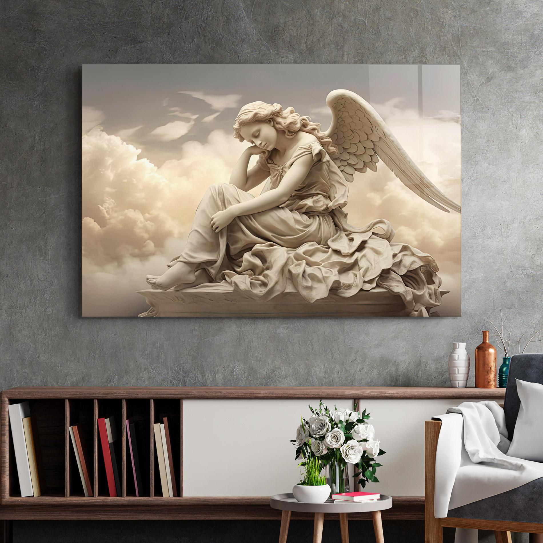 Glasbild Angel Guardian Cloud mockup 2