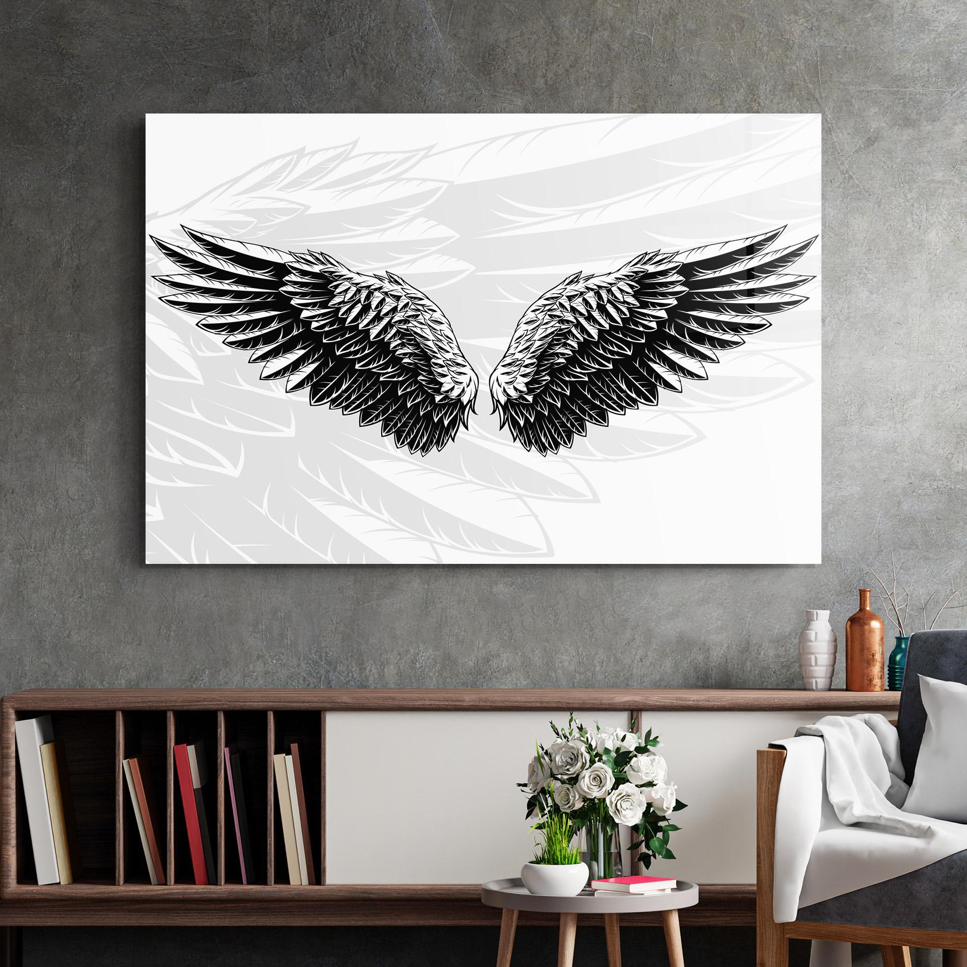 Glasbild Angel Wings mockup 2
