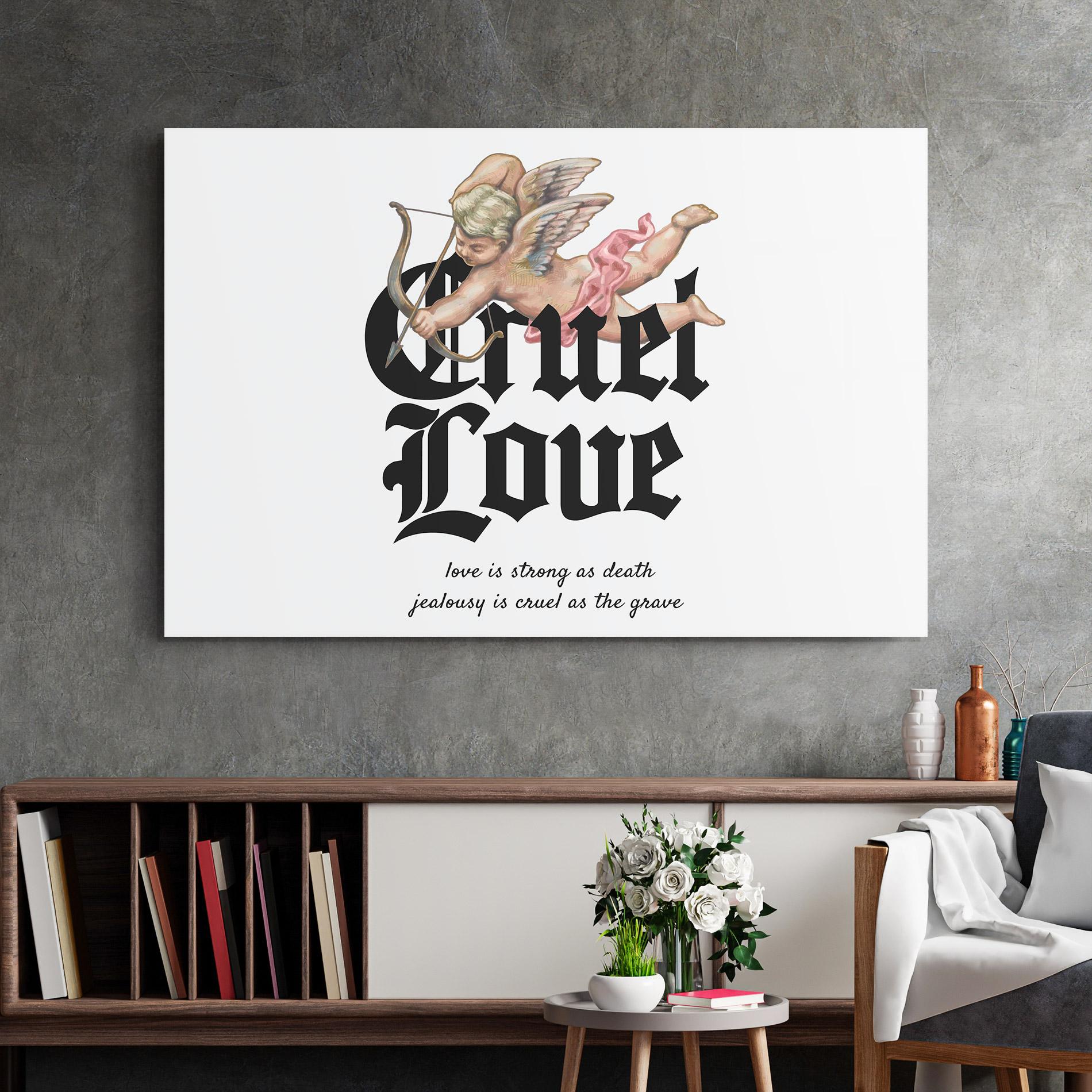 Glasbild Cruel Love mockup 2
