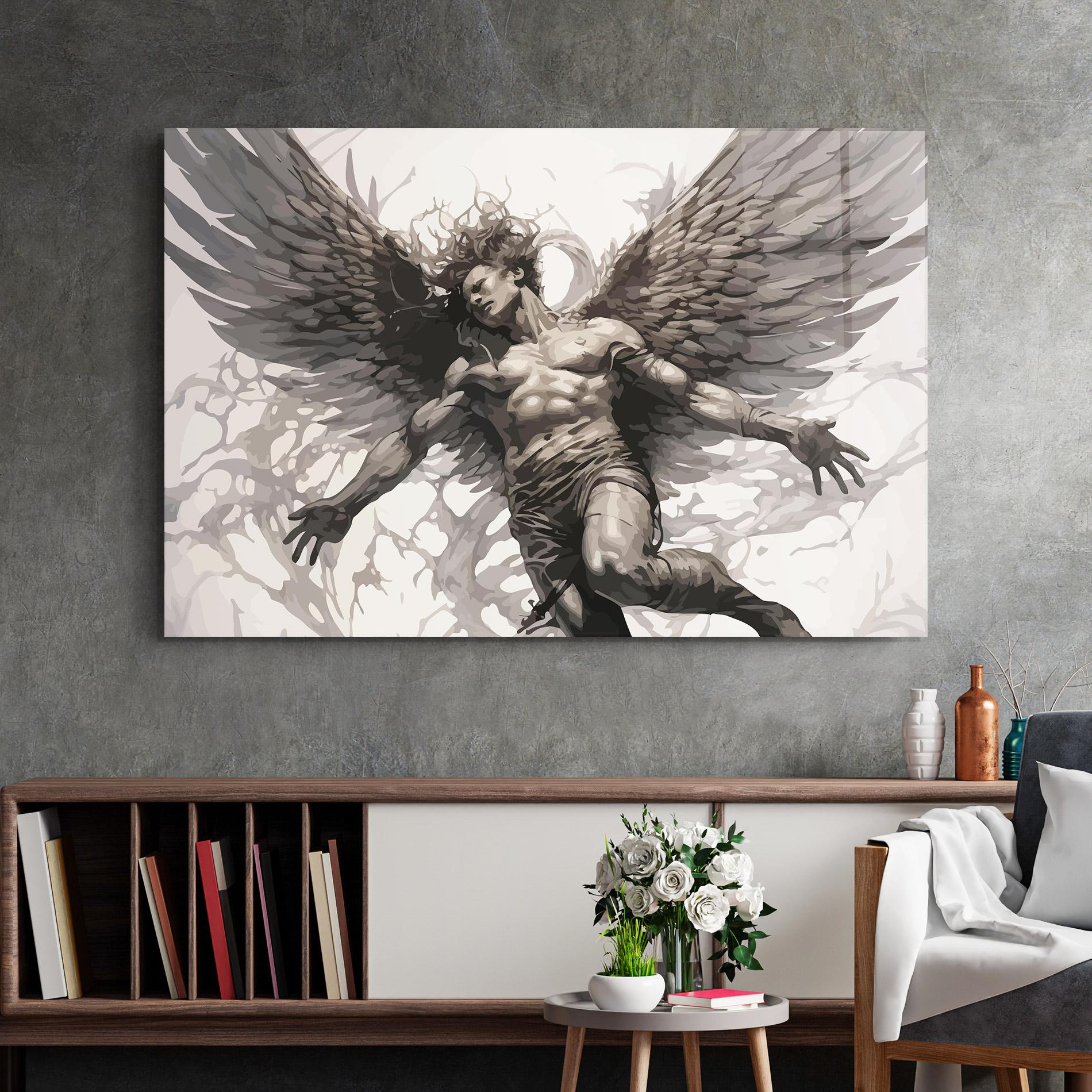 Glasbild Falling Angel mockup 2