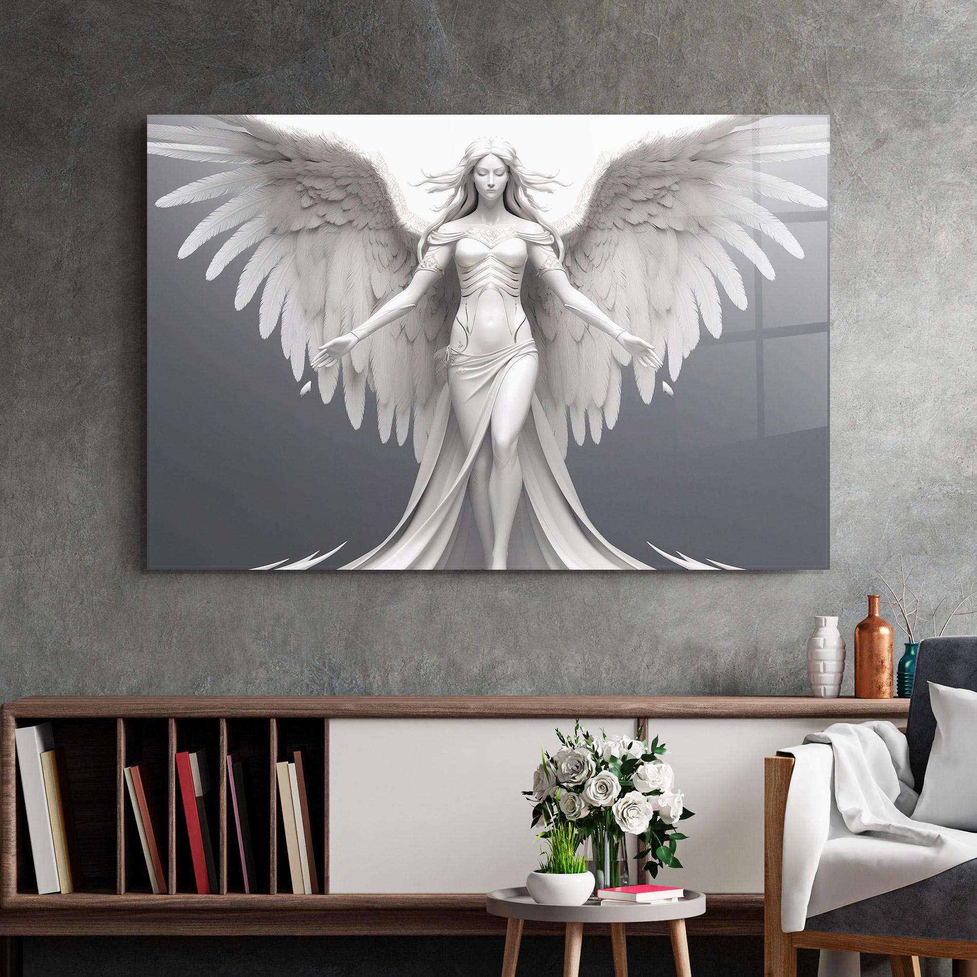 Glasbild White Stone Woman mockup 2