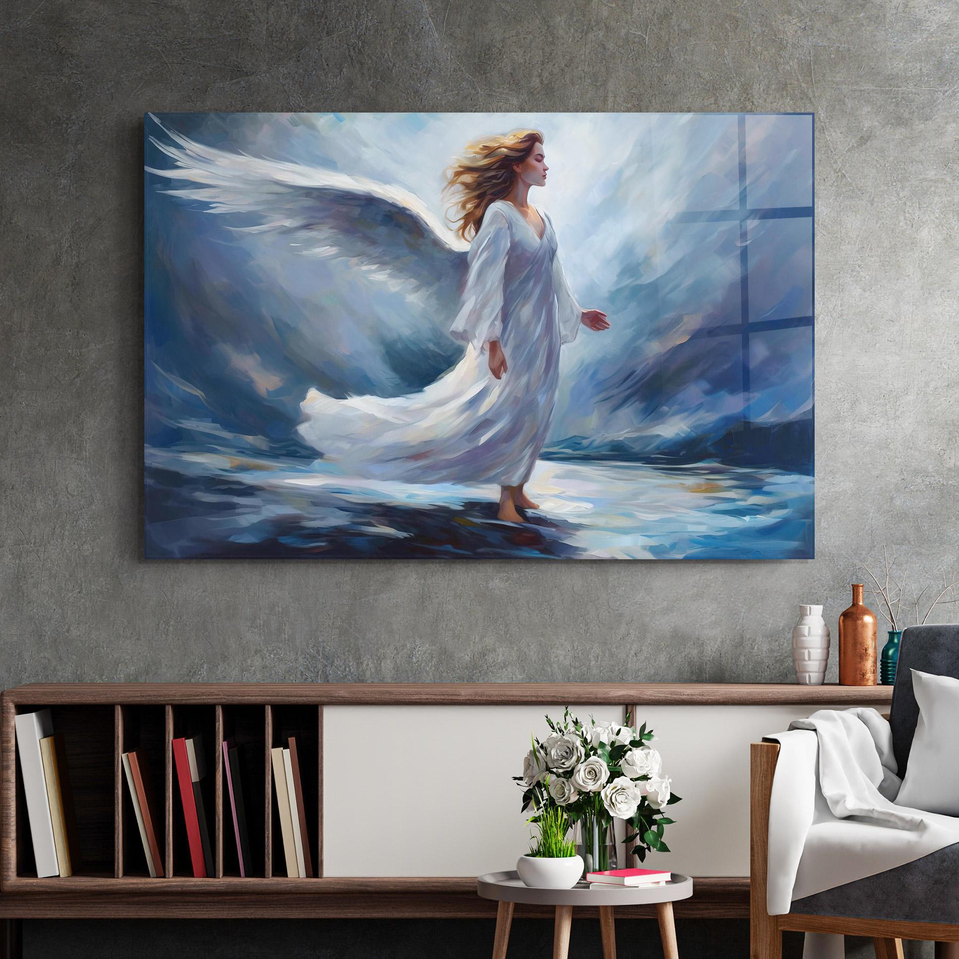 Glasbild Wind Angel Woman mockup 2