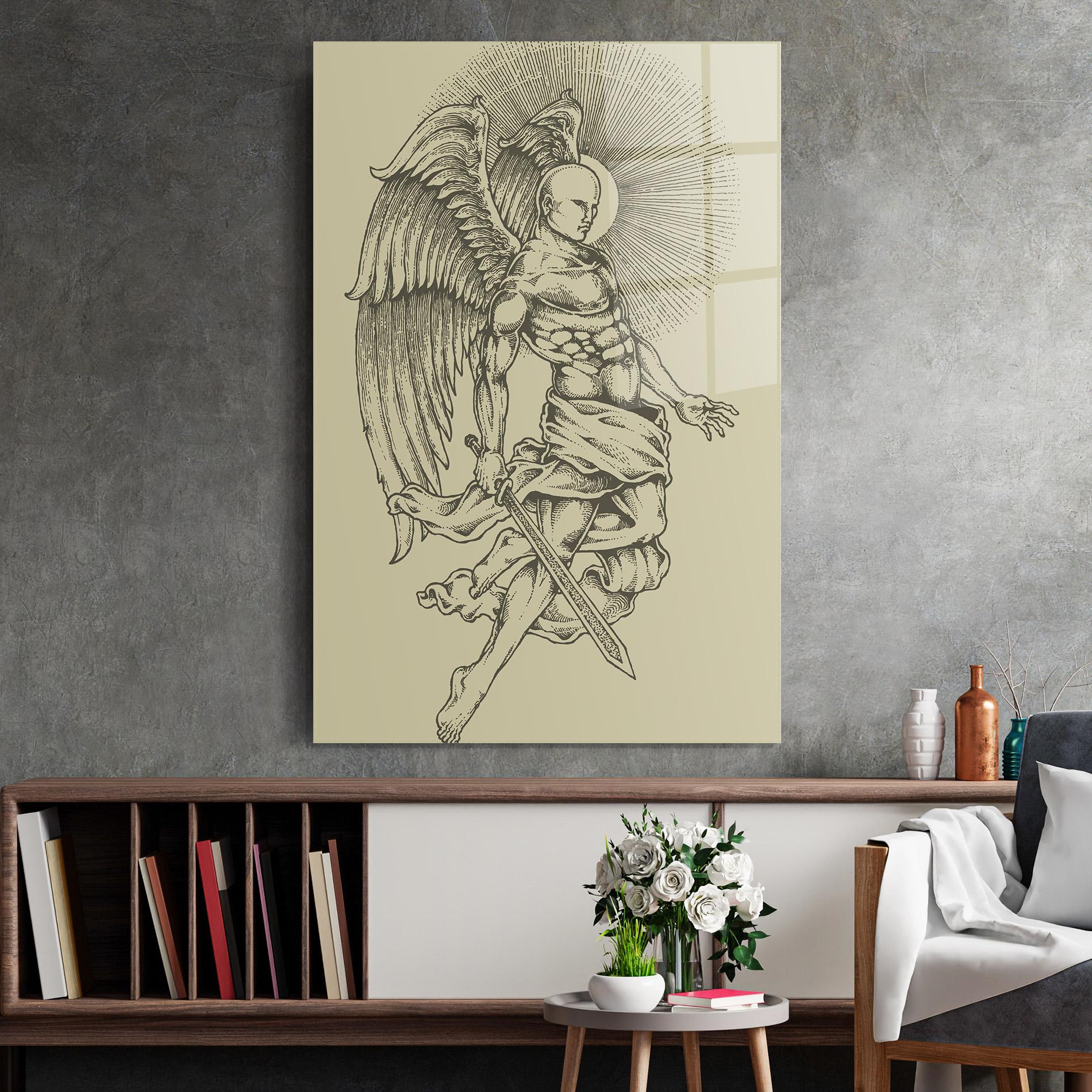 Glasbild Angel Fighter mockup 2
