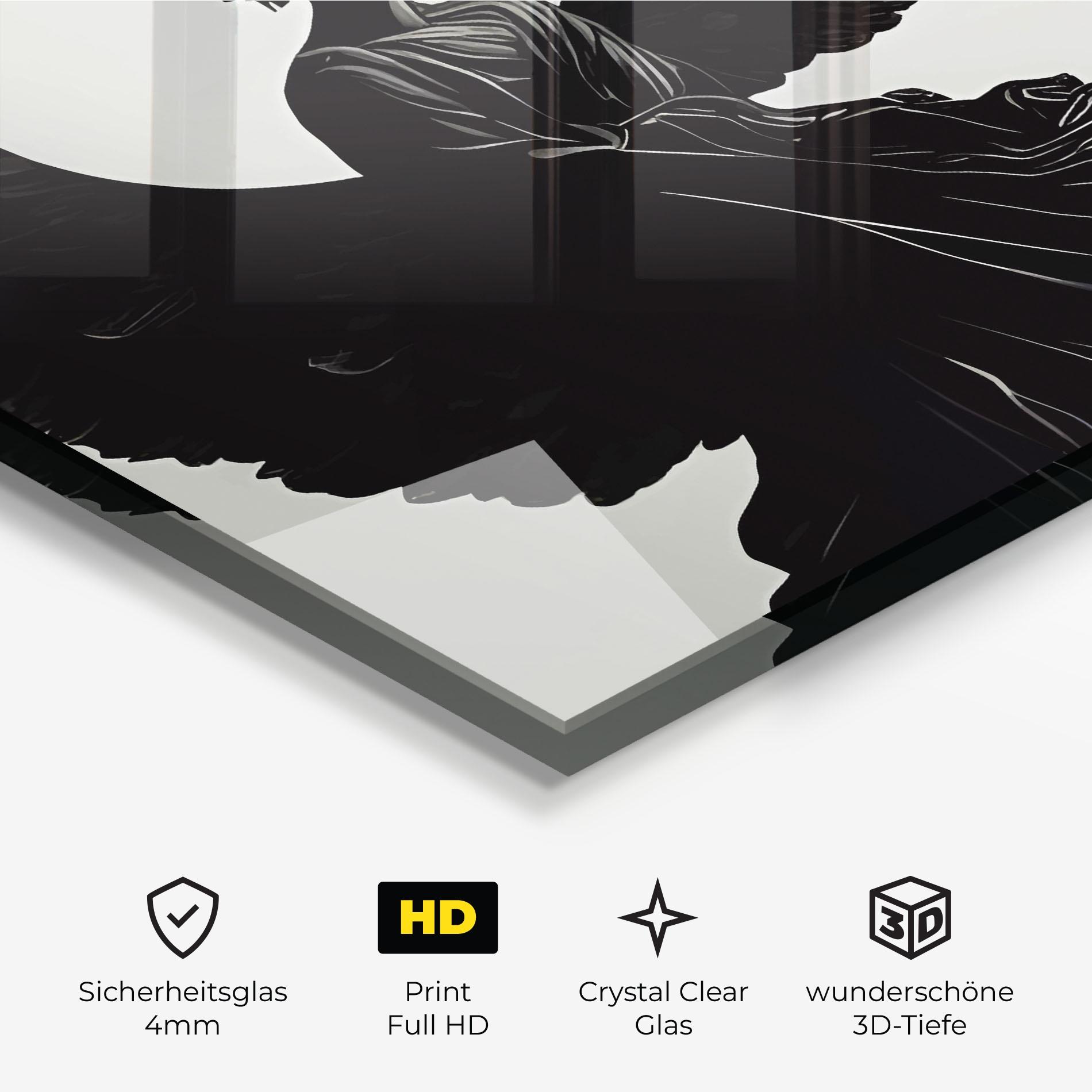 Glasbild Angel Shilouette mockup 3