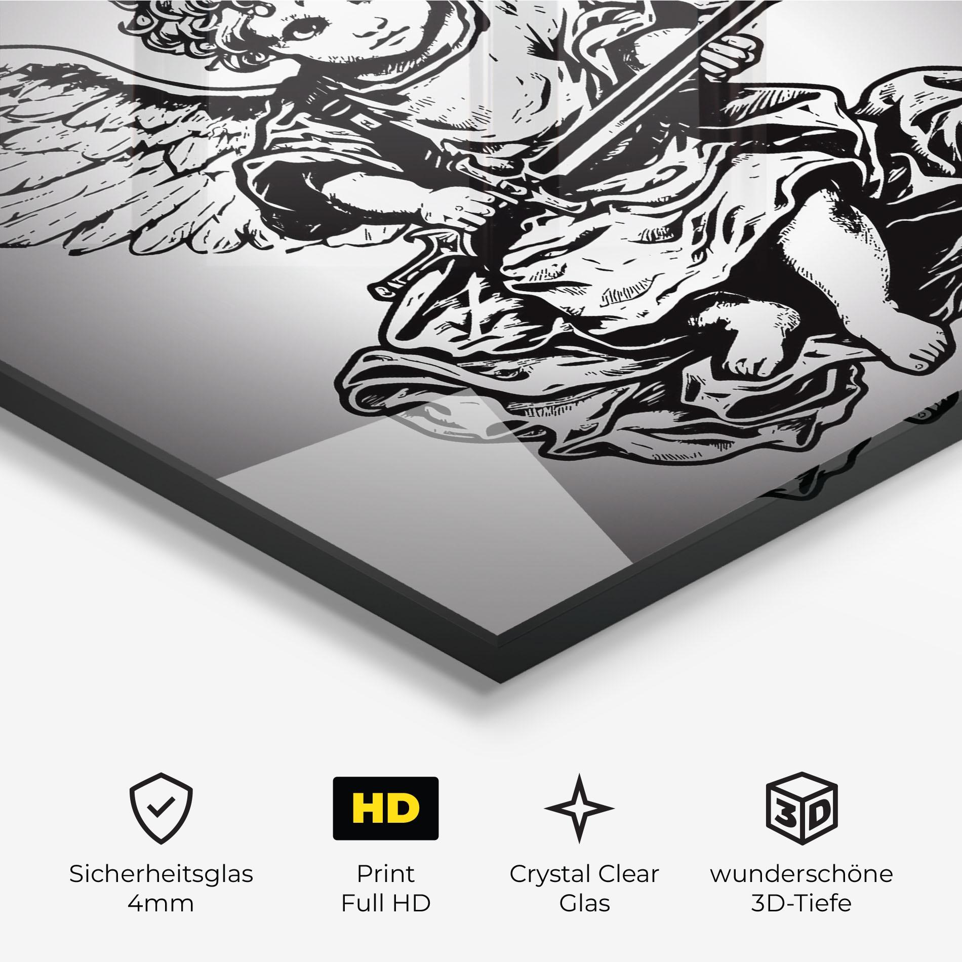 Glasbild Angel Sword mockup 3