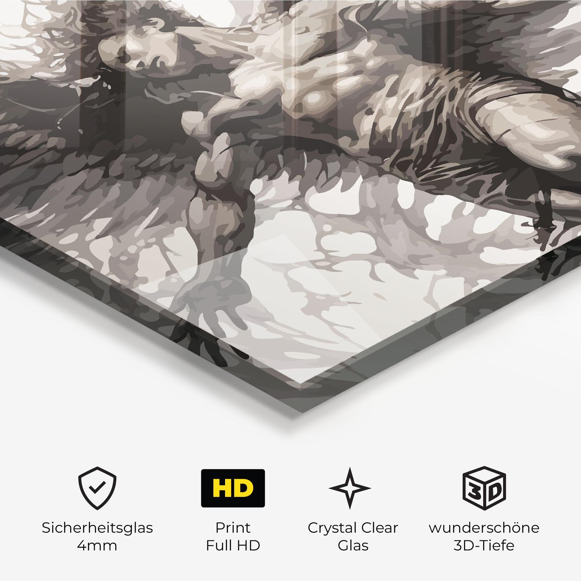Glasbild Falling Angel mockup 3