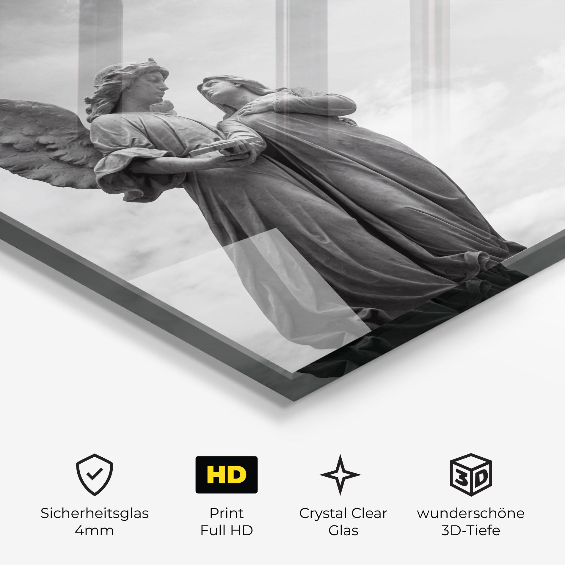 Glasbild Grey Stone Angels mockup 3