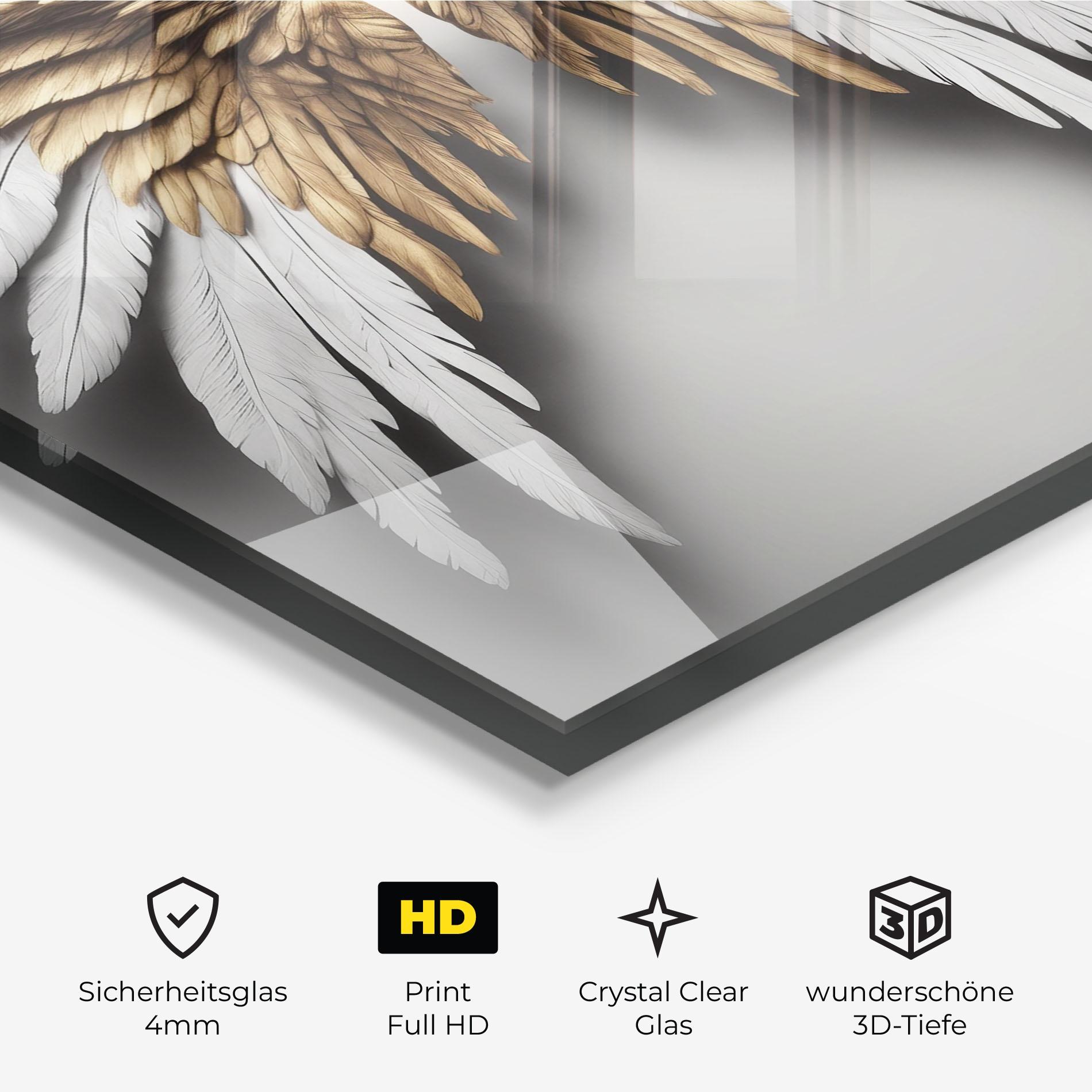 Glasbild Realistic Angel Wings mockup 3