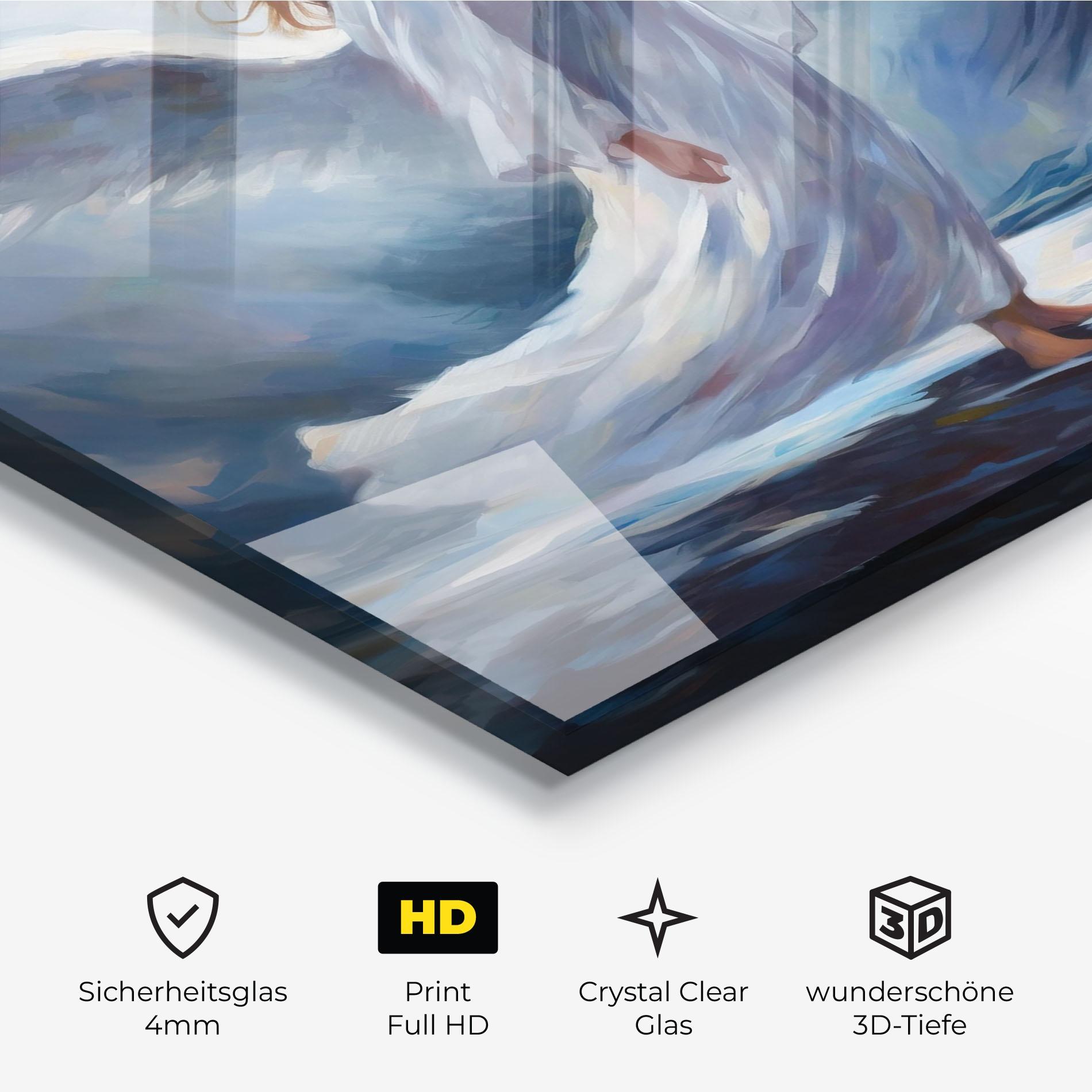 Glasbild Wind Angel Woman mockup 3