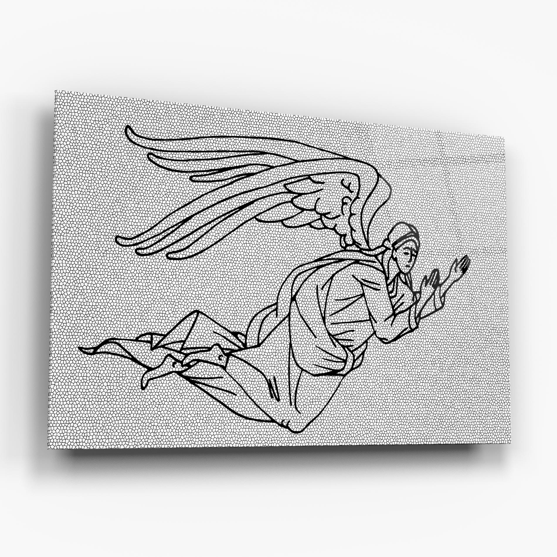 Glasbild Angel Flying mockup 6
