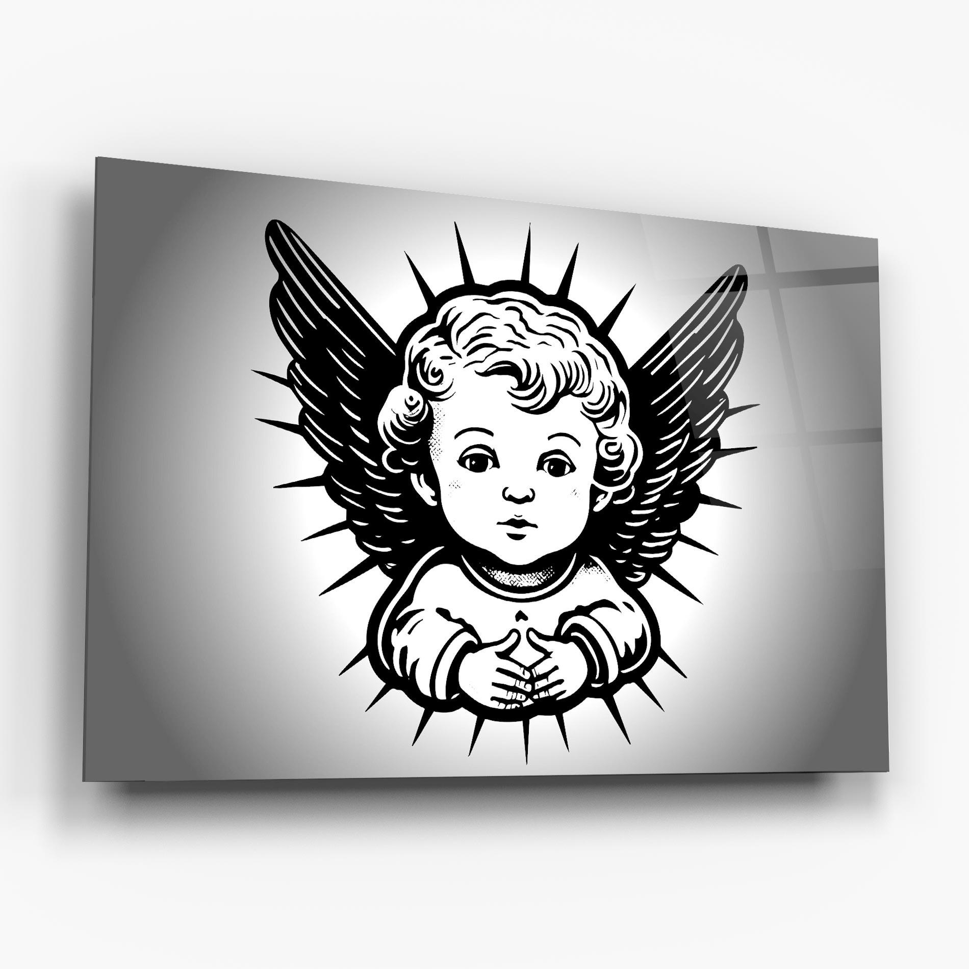 Glasbild Angel Small Wings mockup 6