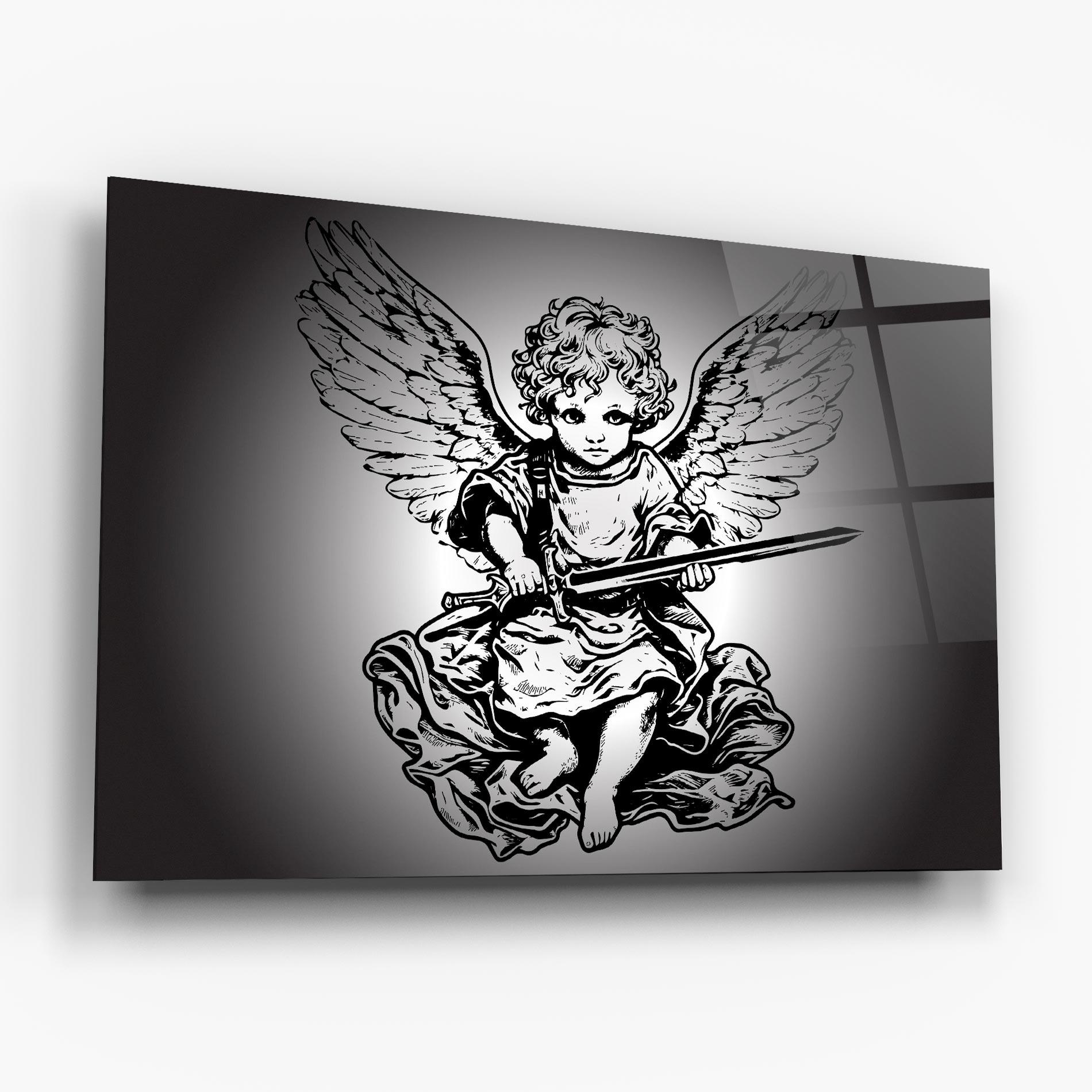Glasbild Angel Sword mockup 6