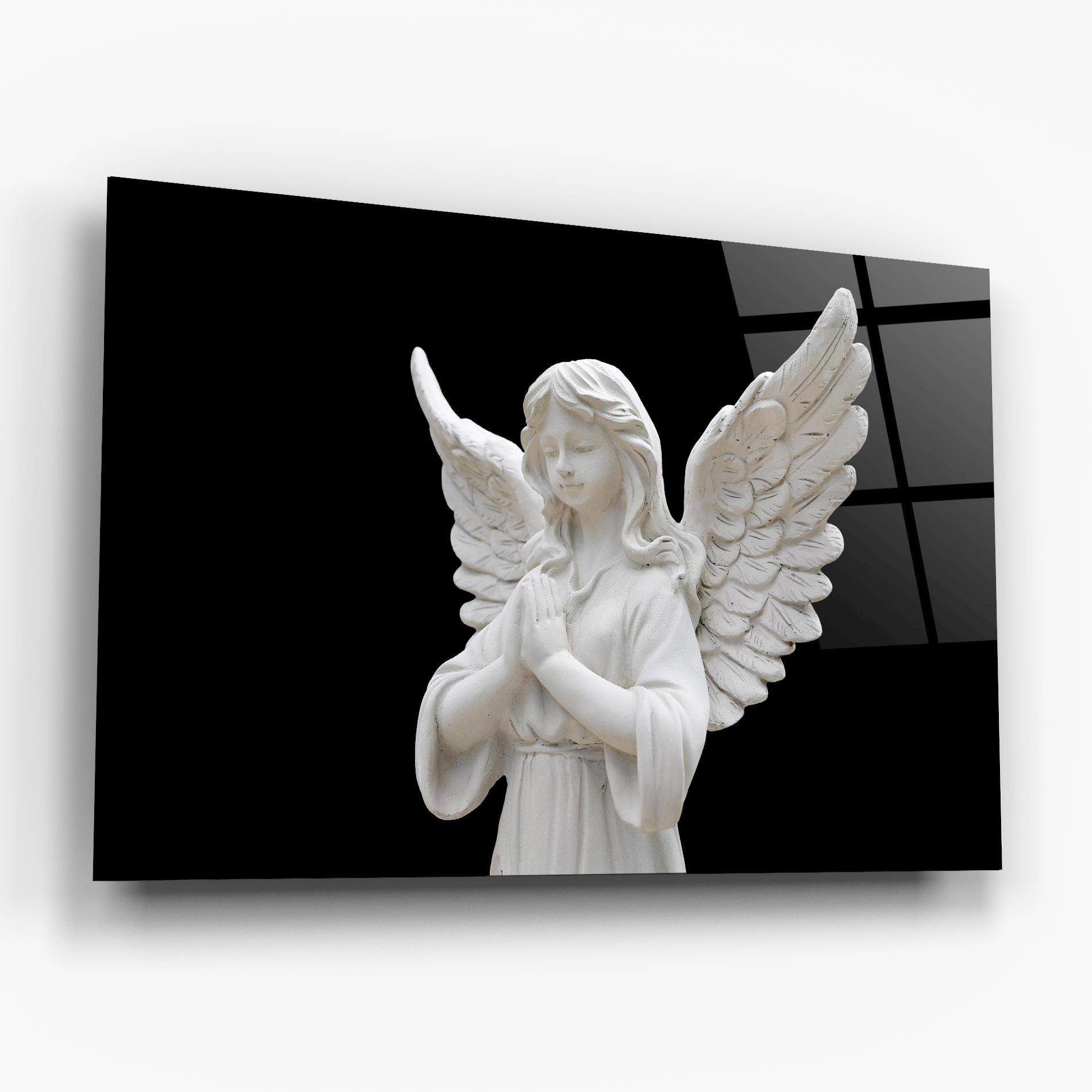 Glasbild Pretty Angel Statues mockup 6