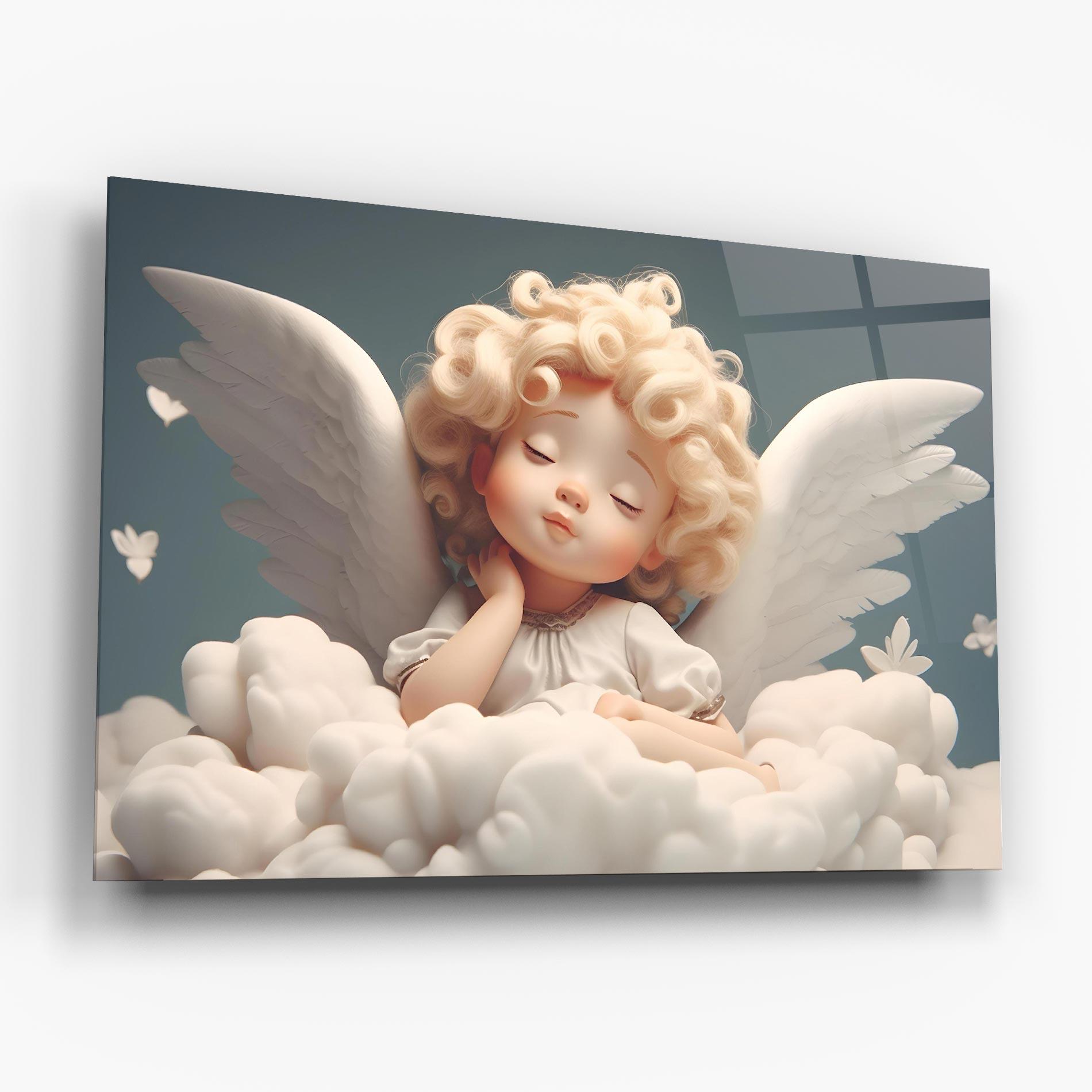 Glasbild Statue Baby Angel mockup 6