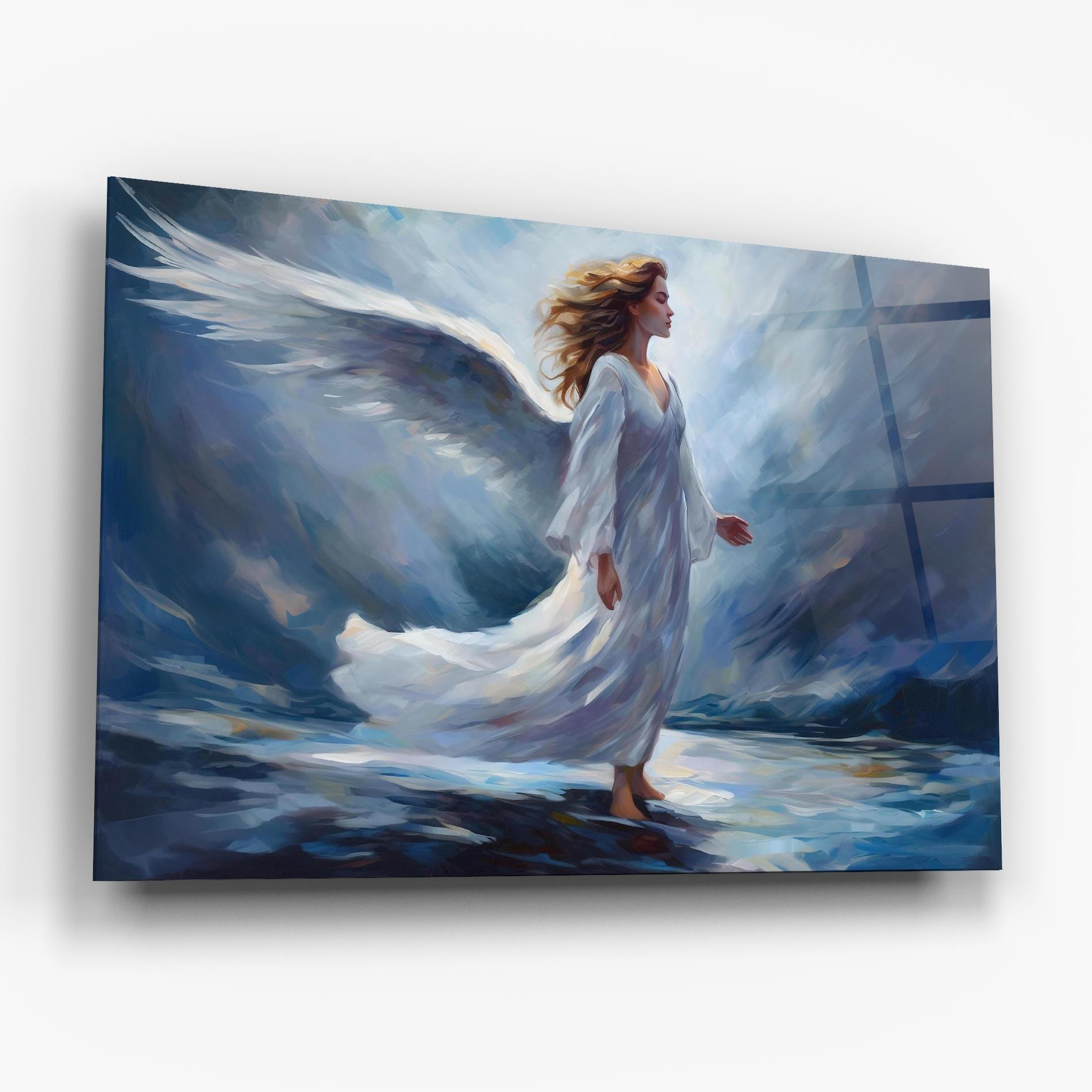 Glasbild Wind Angel Woman mockup 6