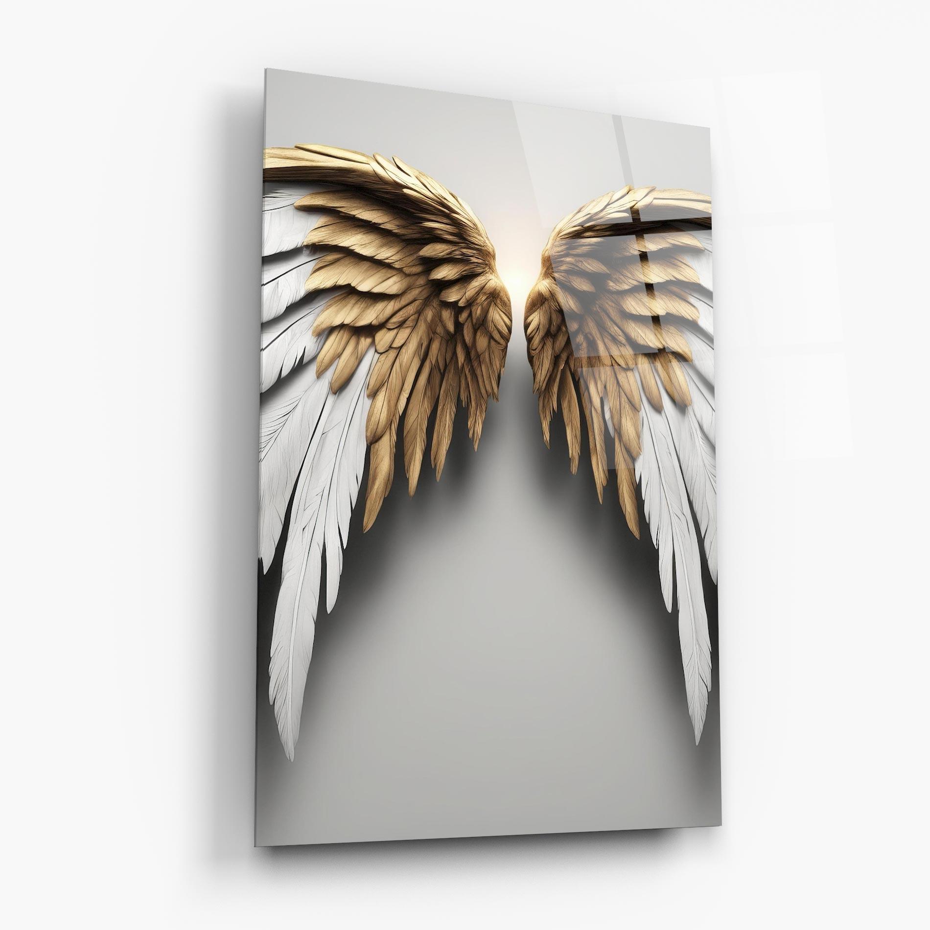 Glasbild Realistic Angel Wings mockup 6