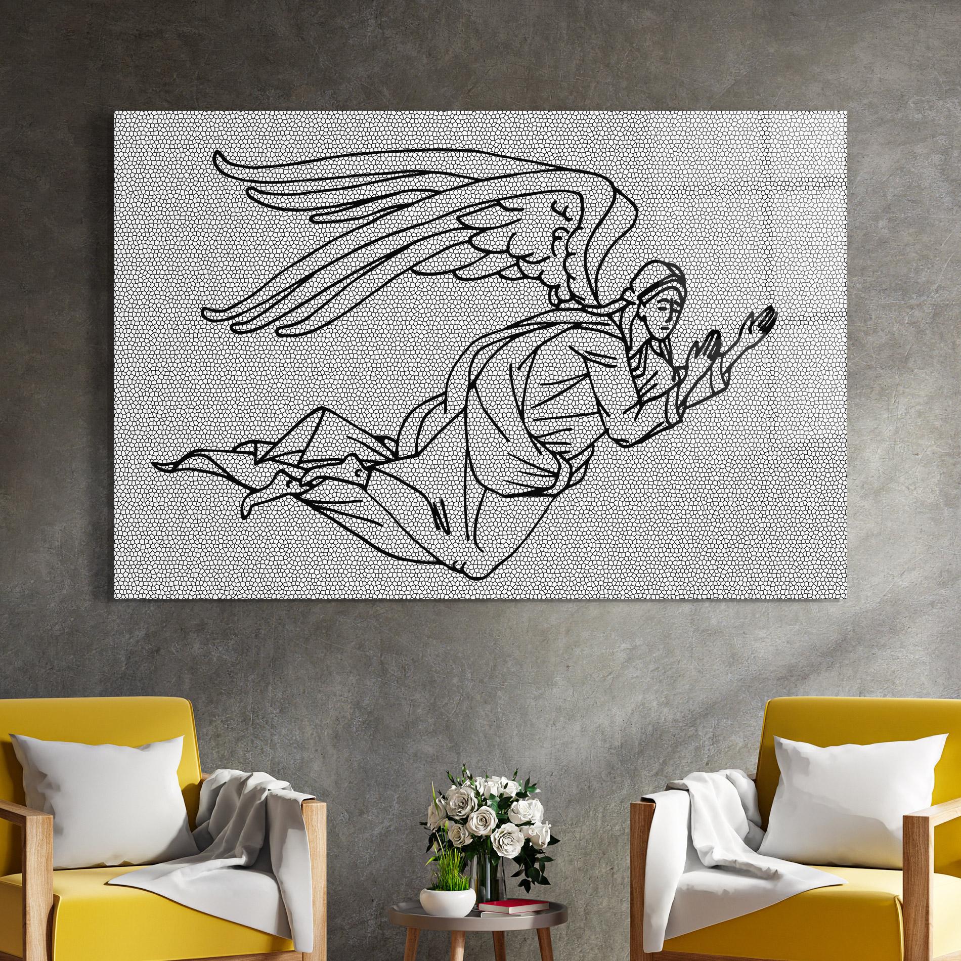 Glasbild Angel Flying mockup 4