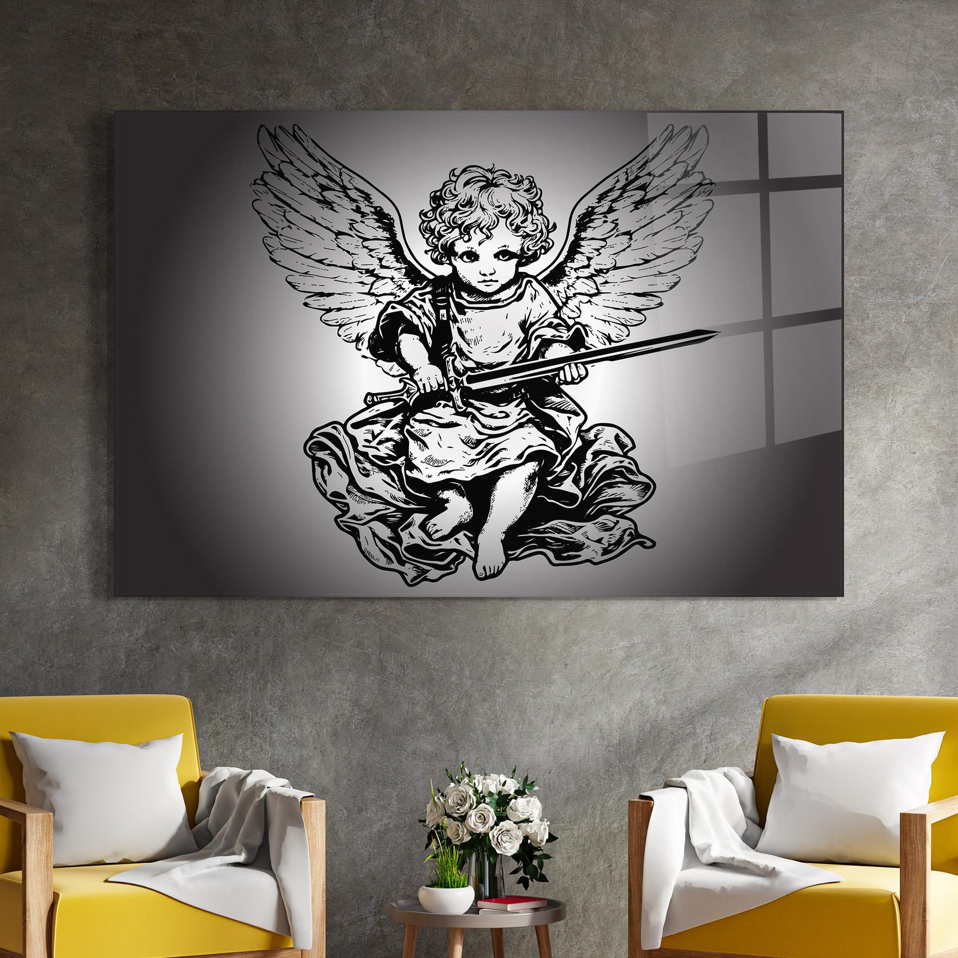 Glasbild Angel Sword mockup 4