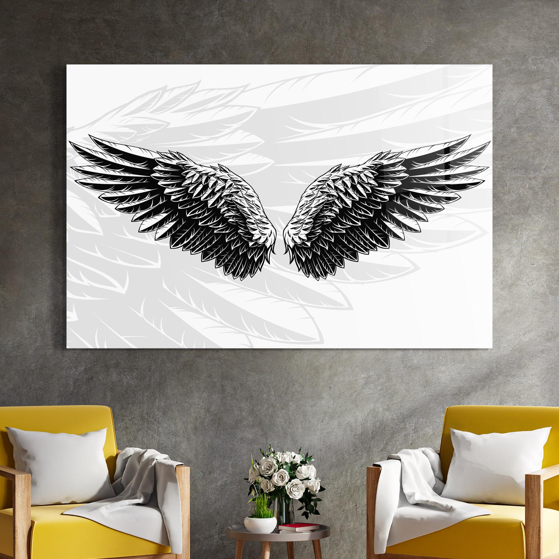 Glasbild Angel Wings mockup 4
