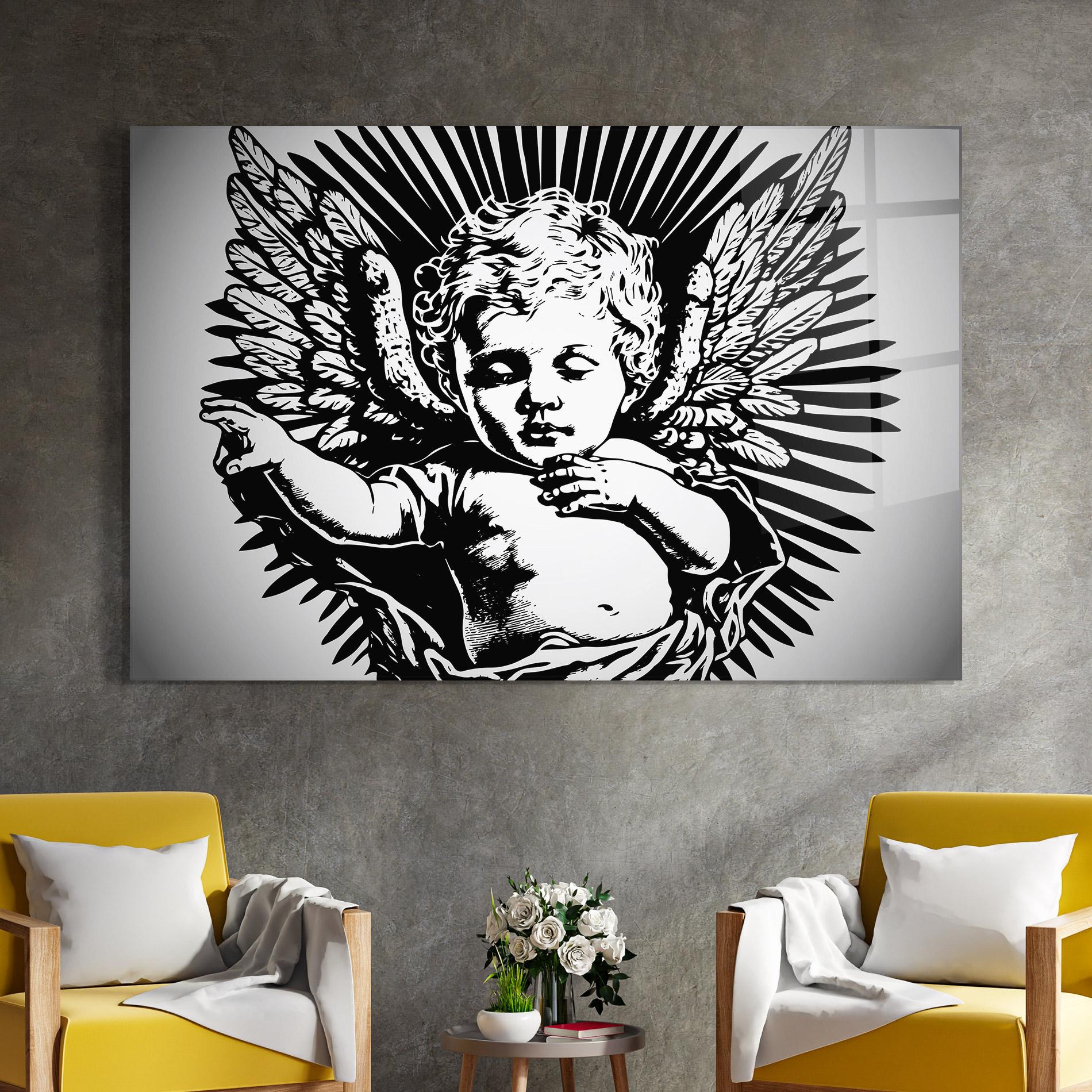 Glasbild Closed Eye Angel mockup 4