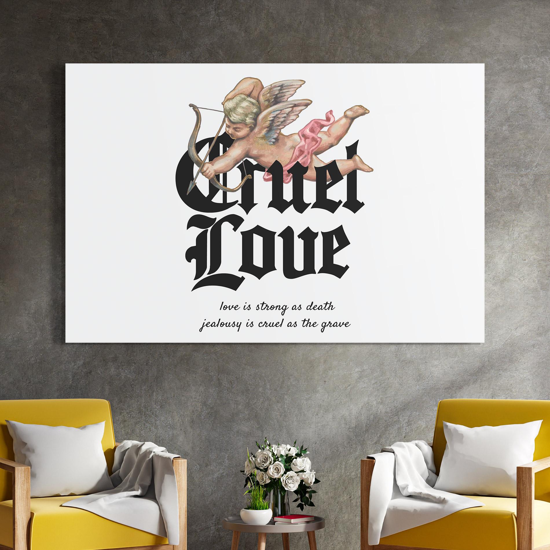 Glasbild Cruel Love mockup 4