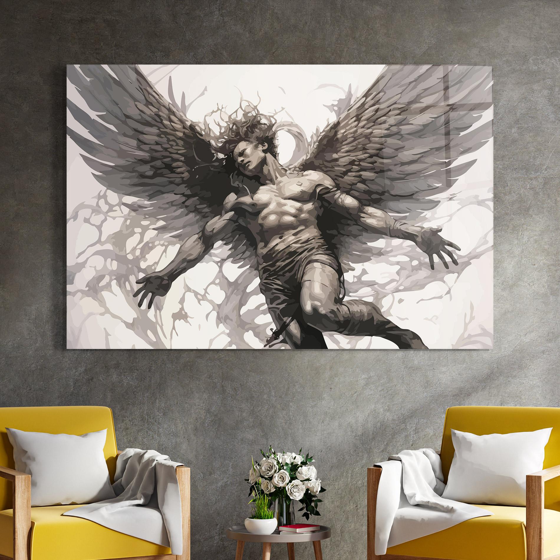 Glasbild Falling Angel mockup 4