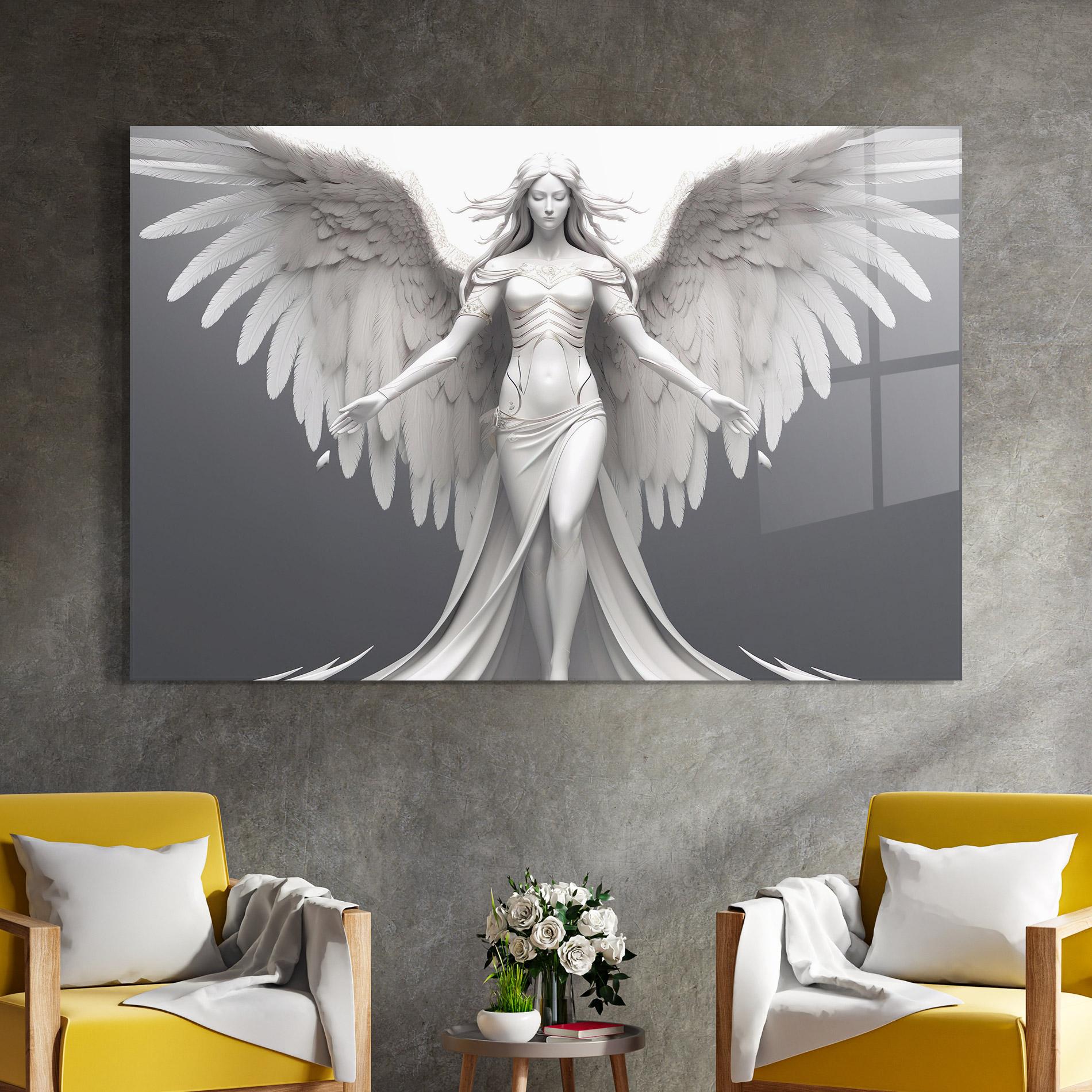 Glasbild White Stone Woman mockup 4