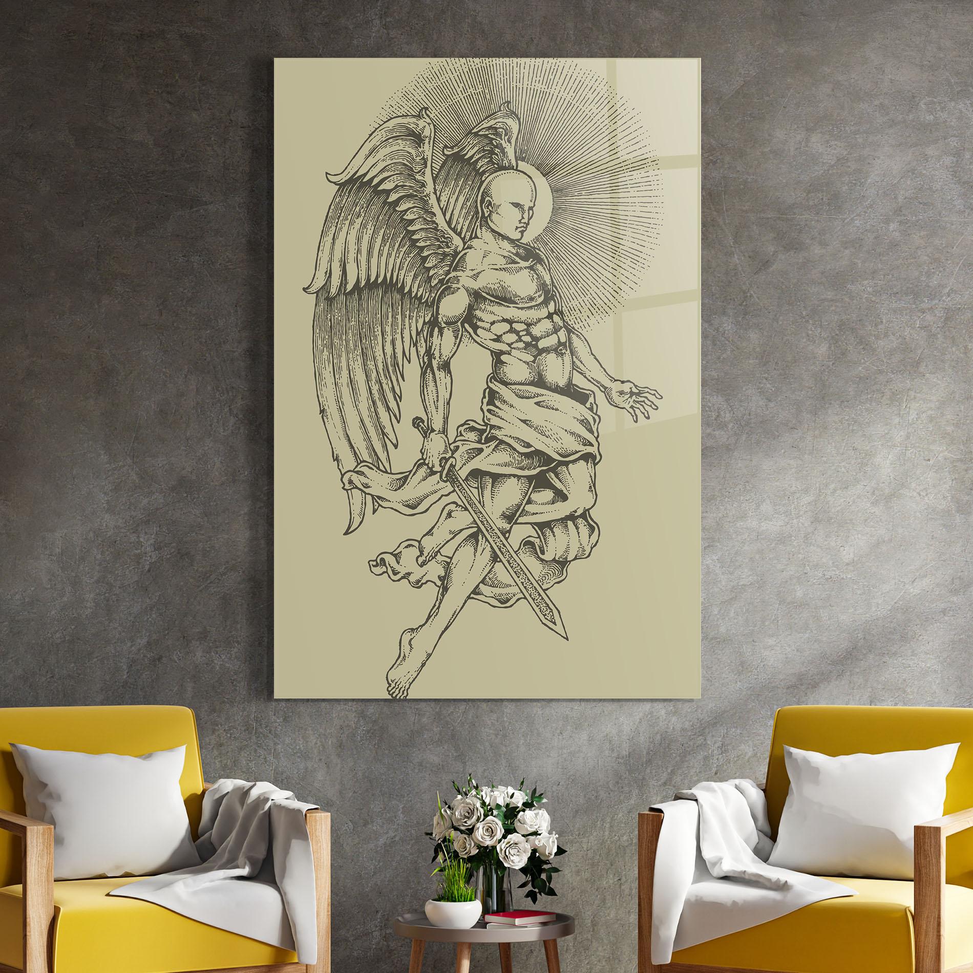 Glasbild Angel Fighter mockup 4