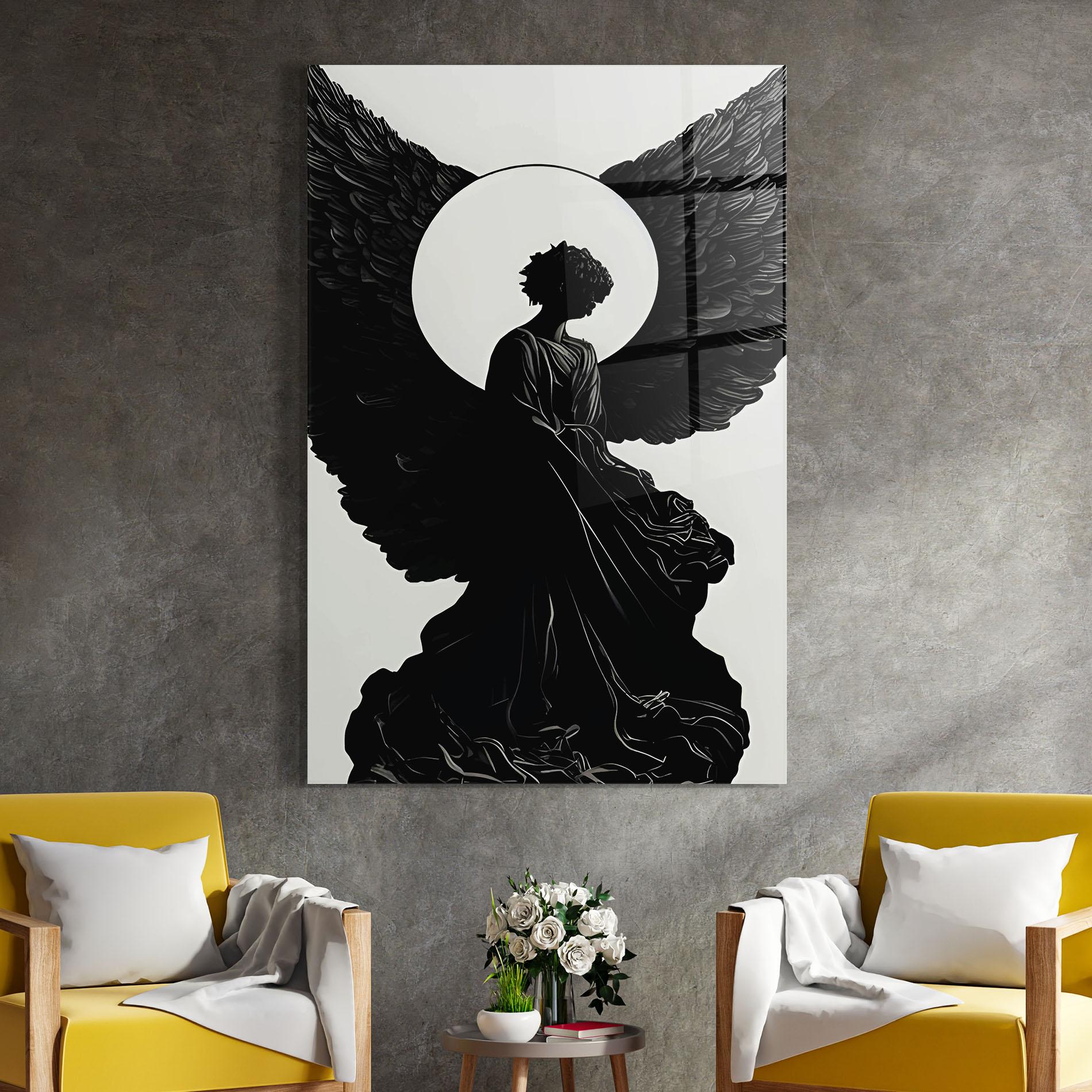 Glasbild Angel Shilouette mockup 4