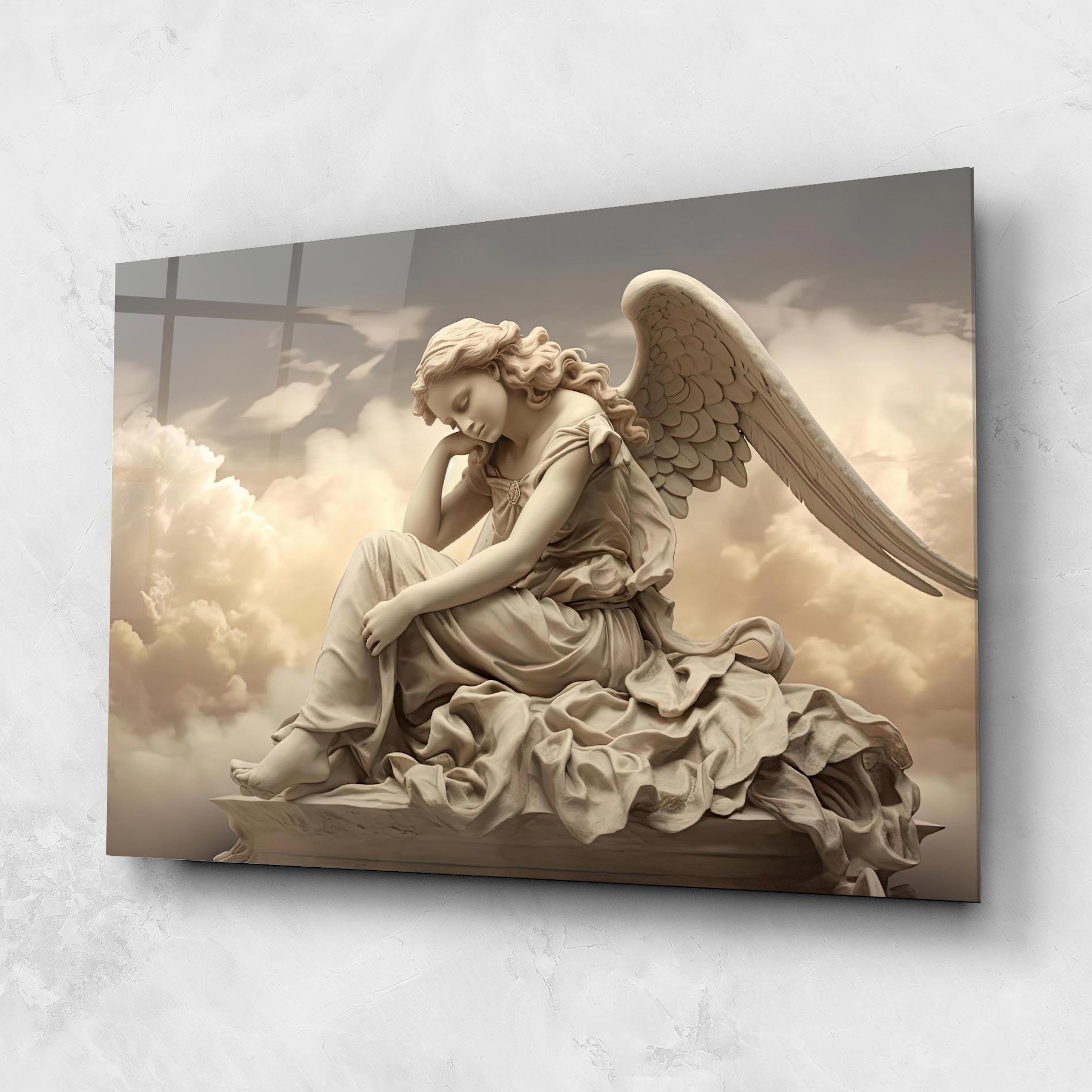 Glasbild Angel Guardian Cloud mockup 1