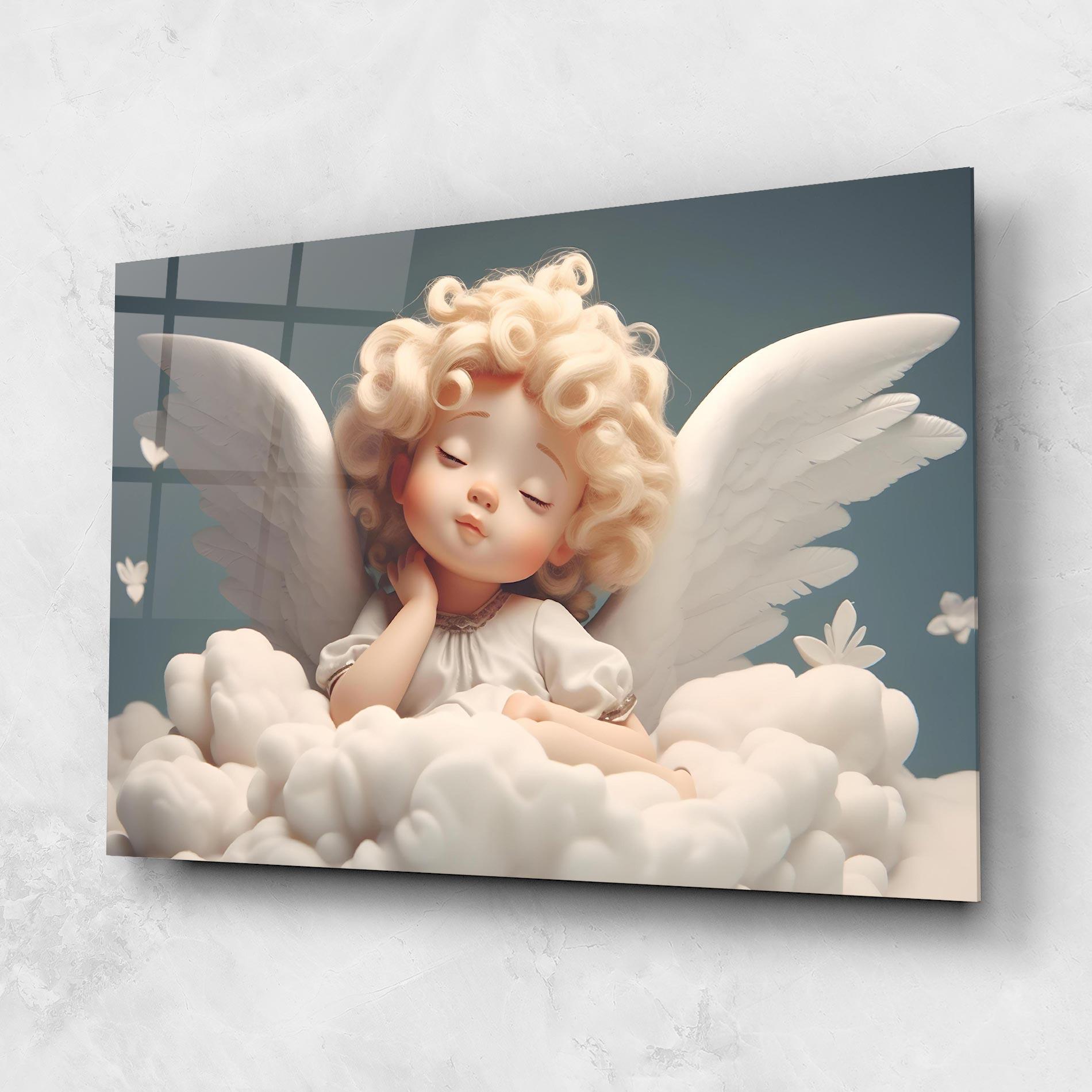 Glasbild Statue Baby Angel mockup 1