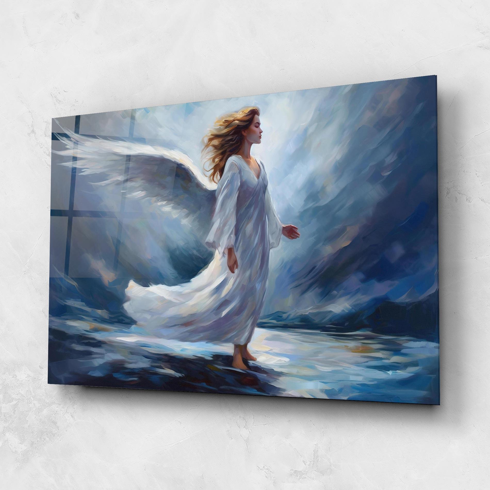 Glasbild Wind Angel Woman mockup 1