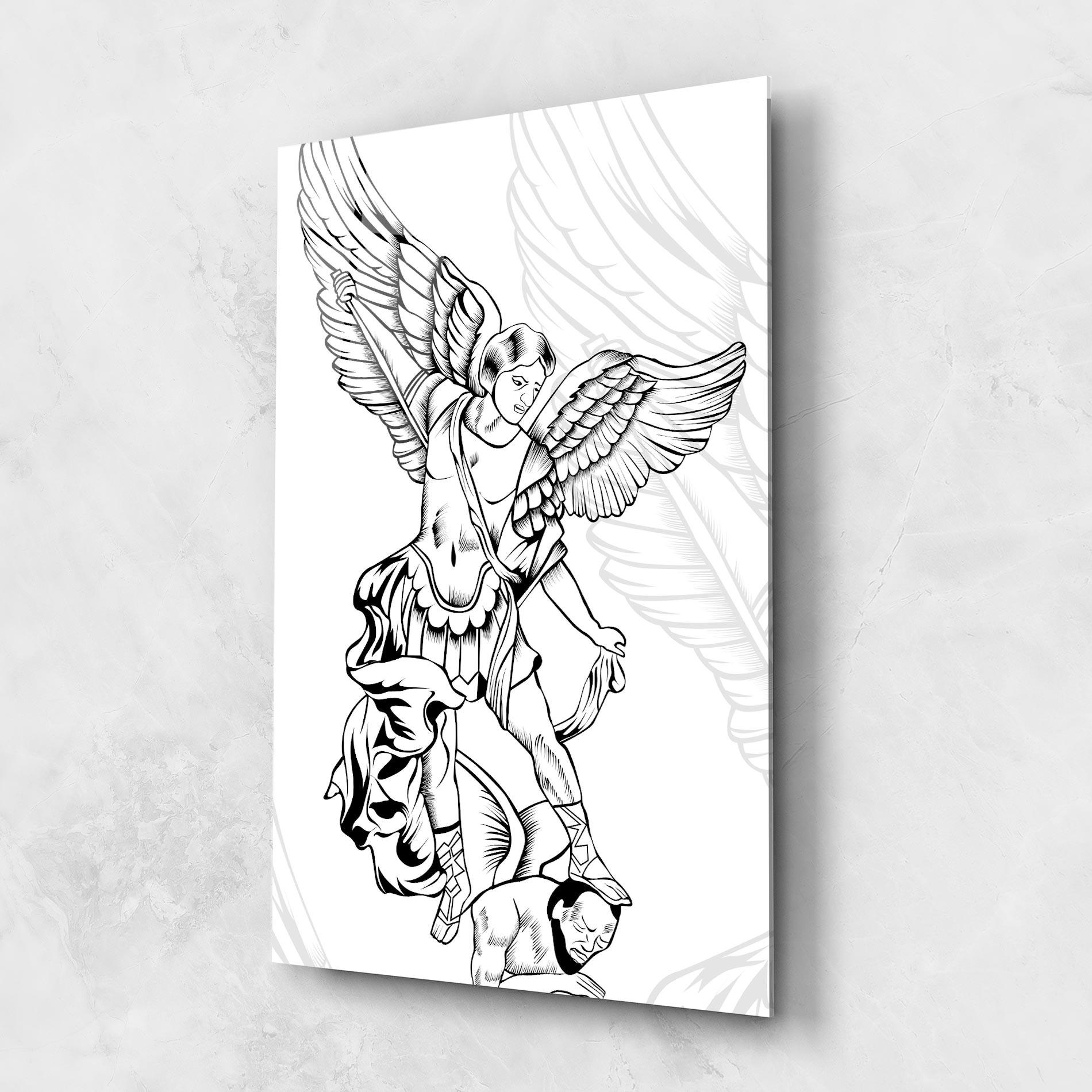 Glasbild Angel Fight mockup 1