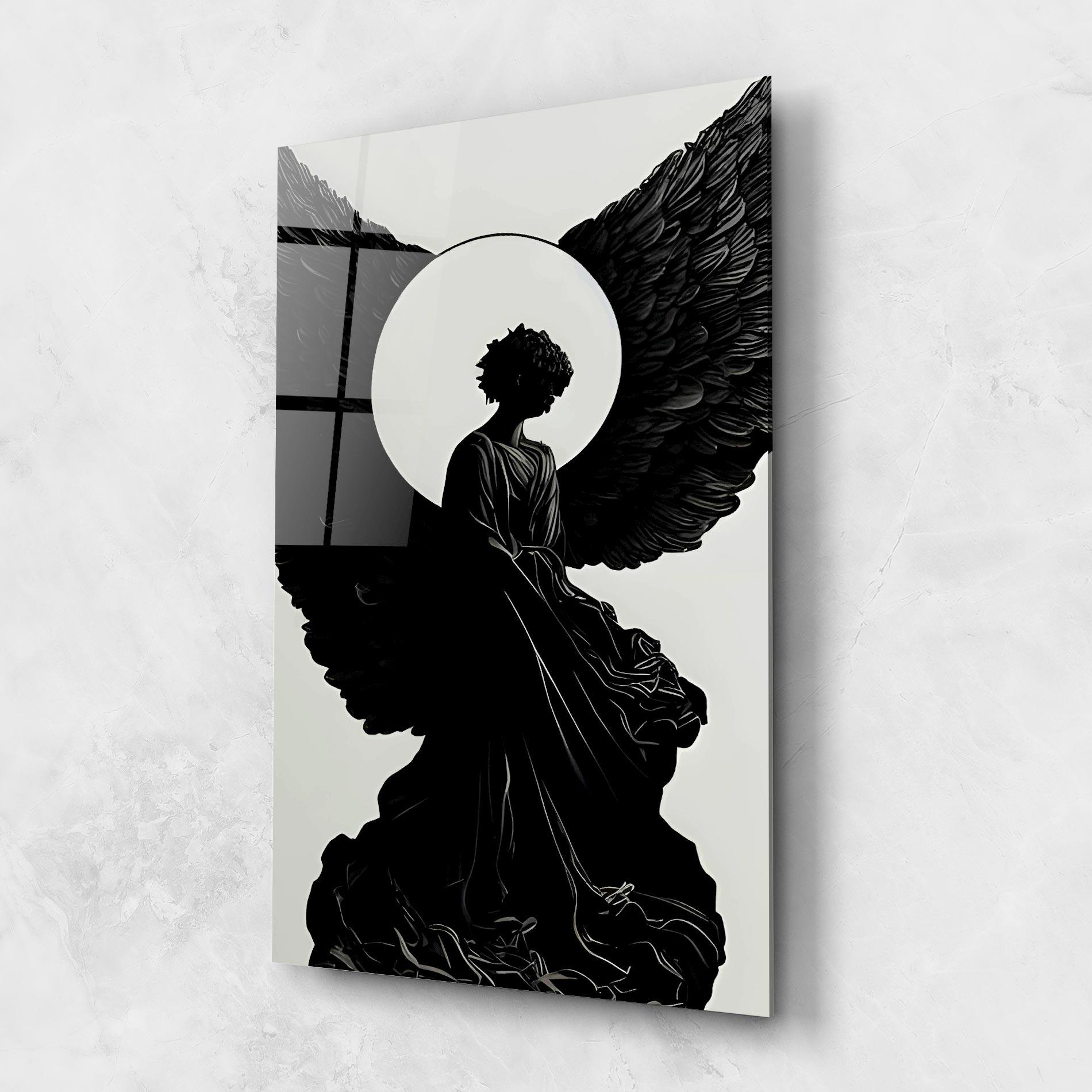 Glasbild Angel Shilouette mockup 1