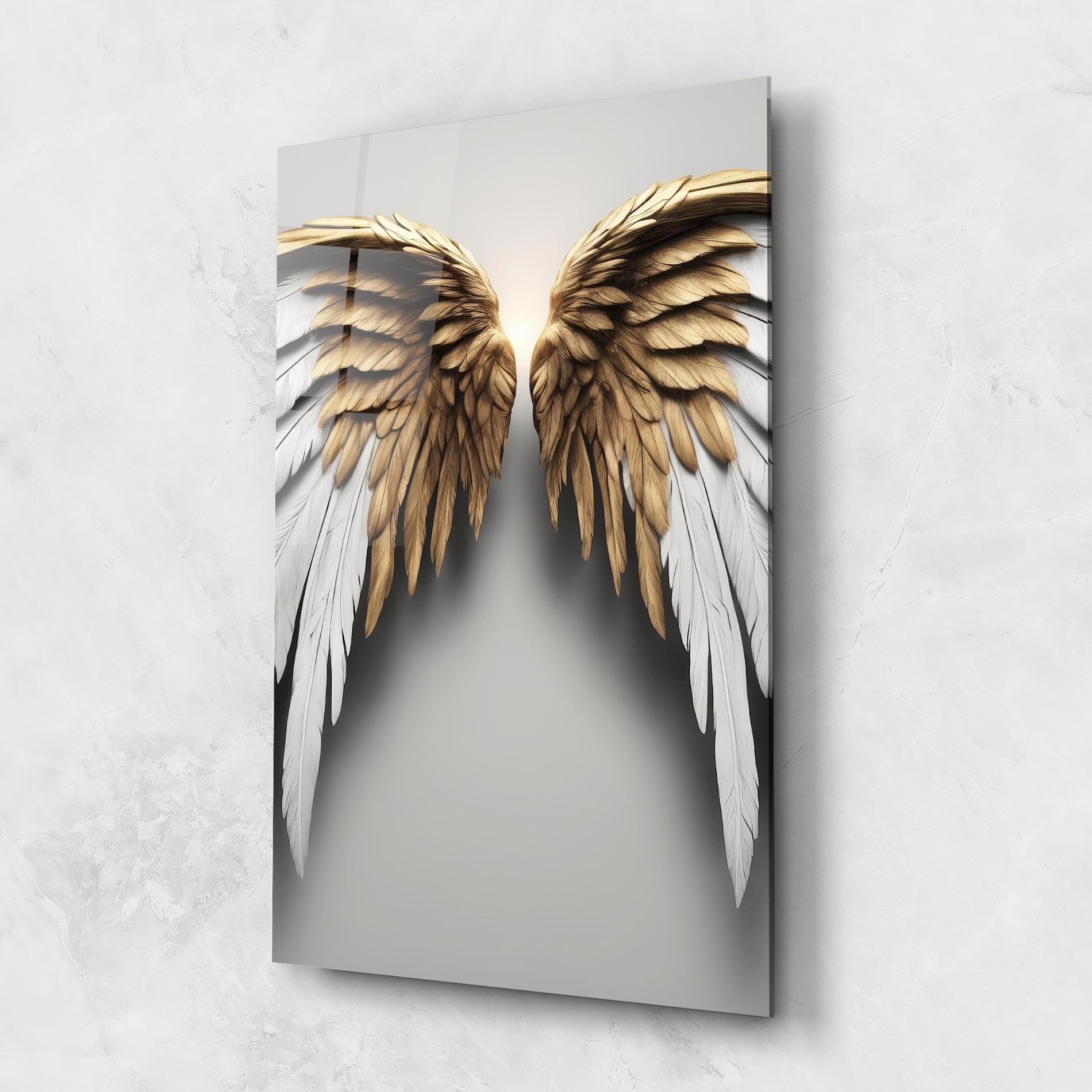 Glasbild Realistic Angel Wings mockup 1