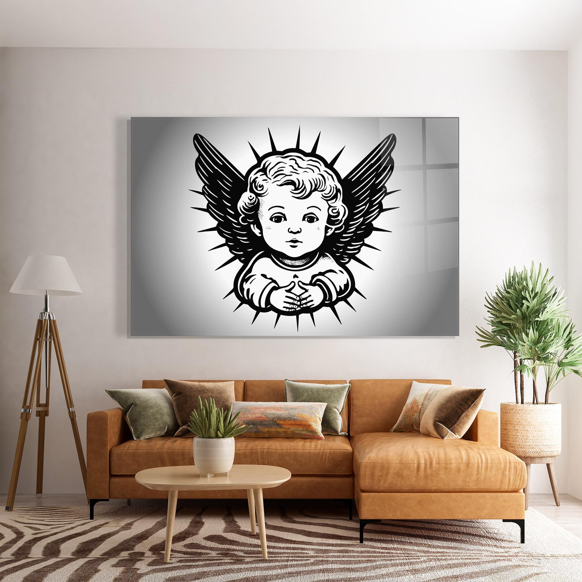 Glasbild Angel Small Wings mockup 7