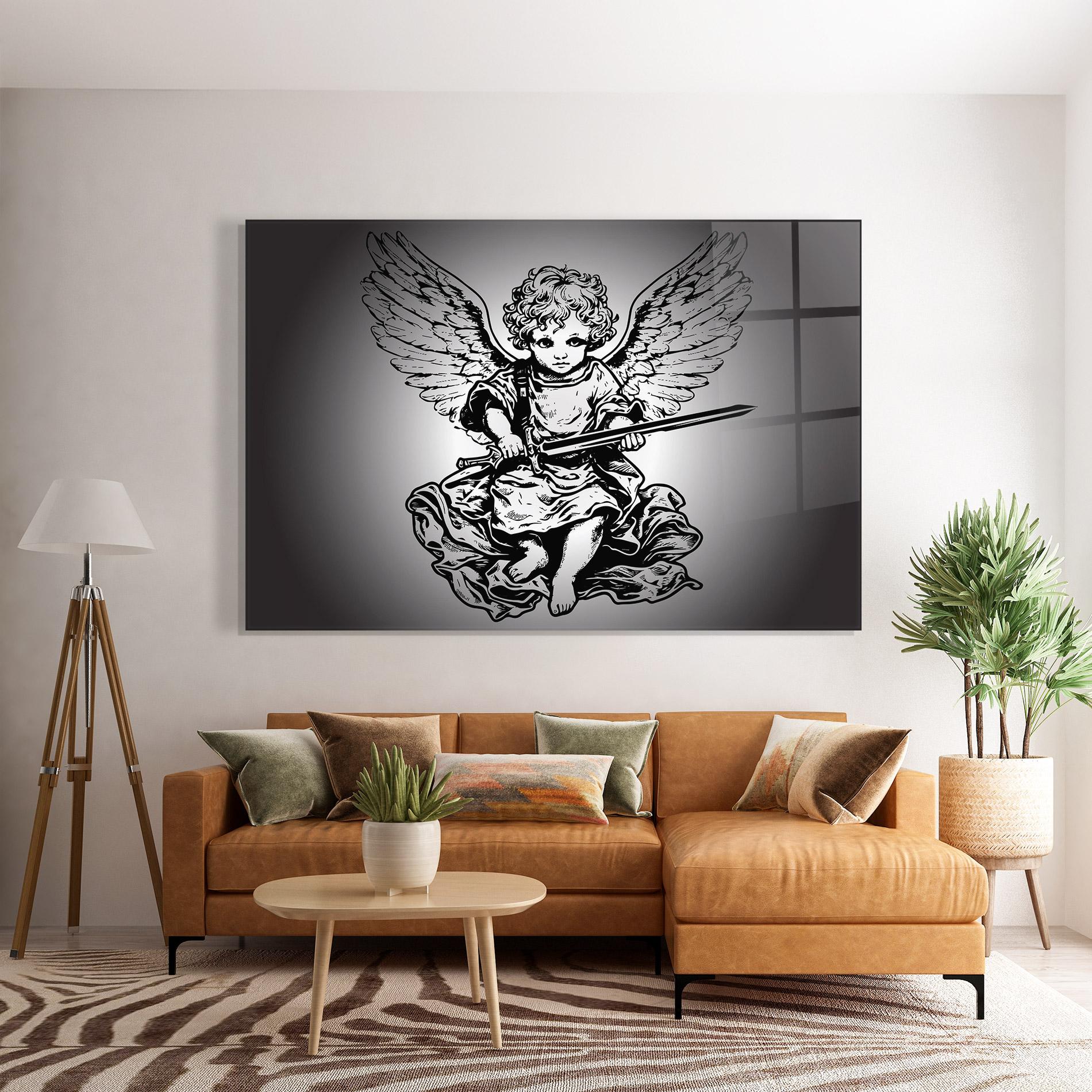 Glasbild Angel Sword mockup 7