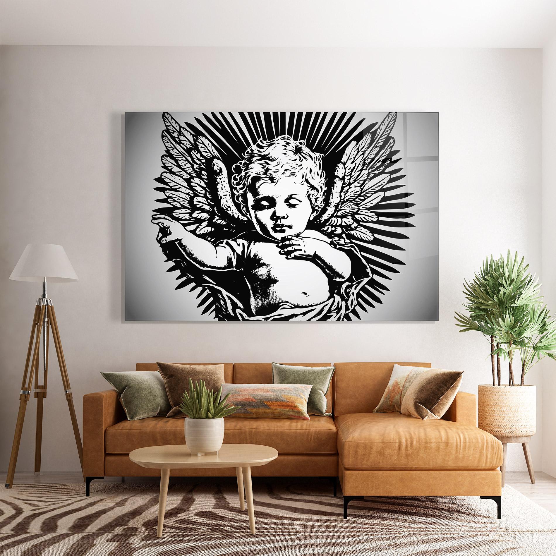 Glasbild Closed Eye Angel mockup 7