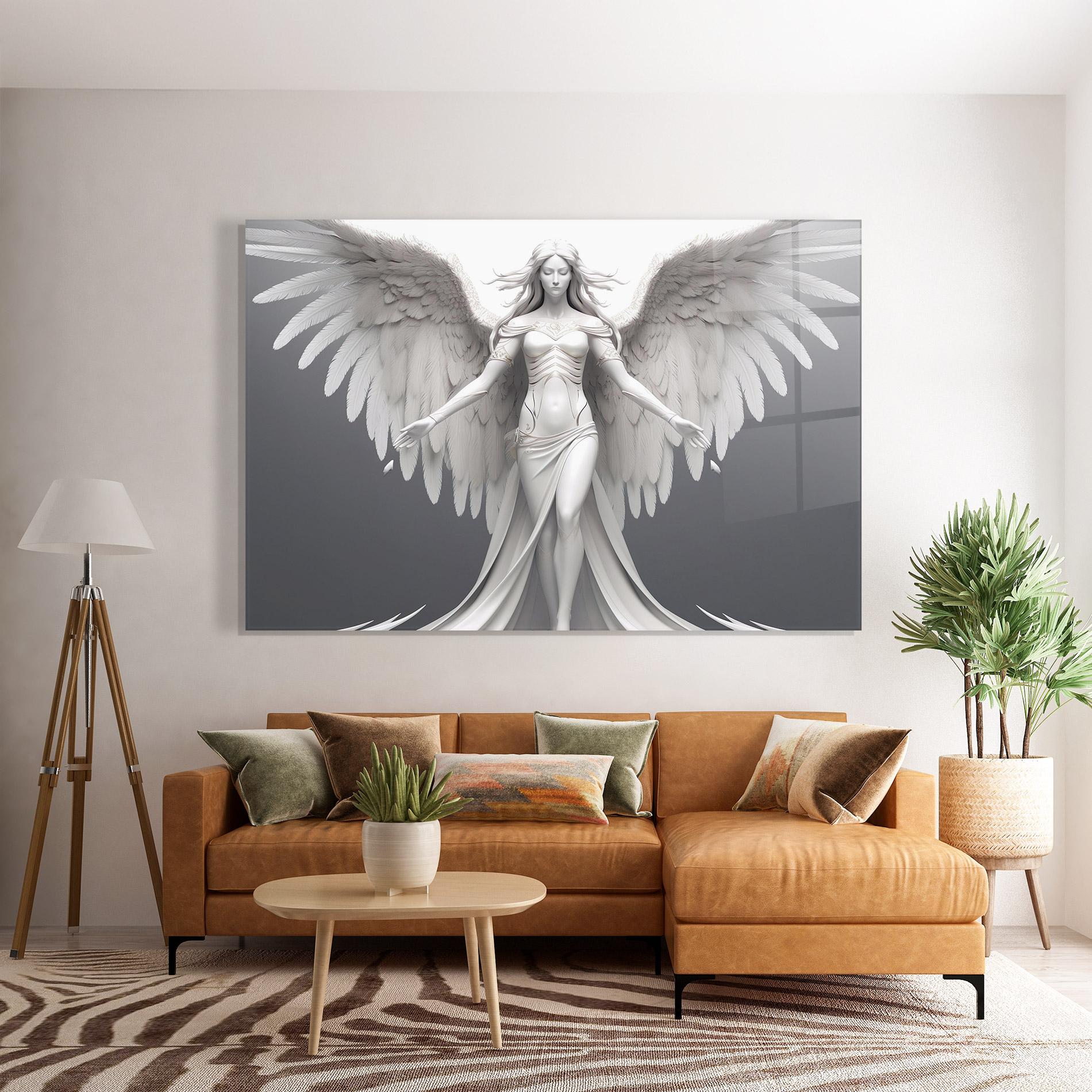 Glasbild White Stone Woman mockup 7