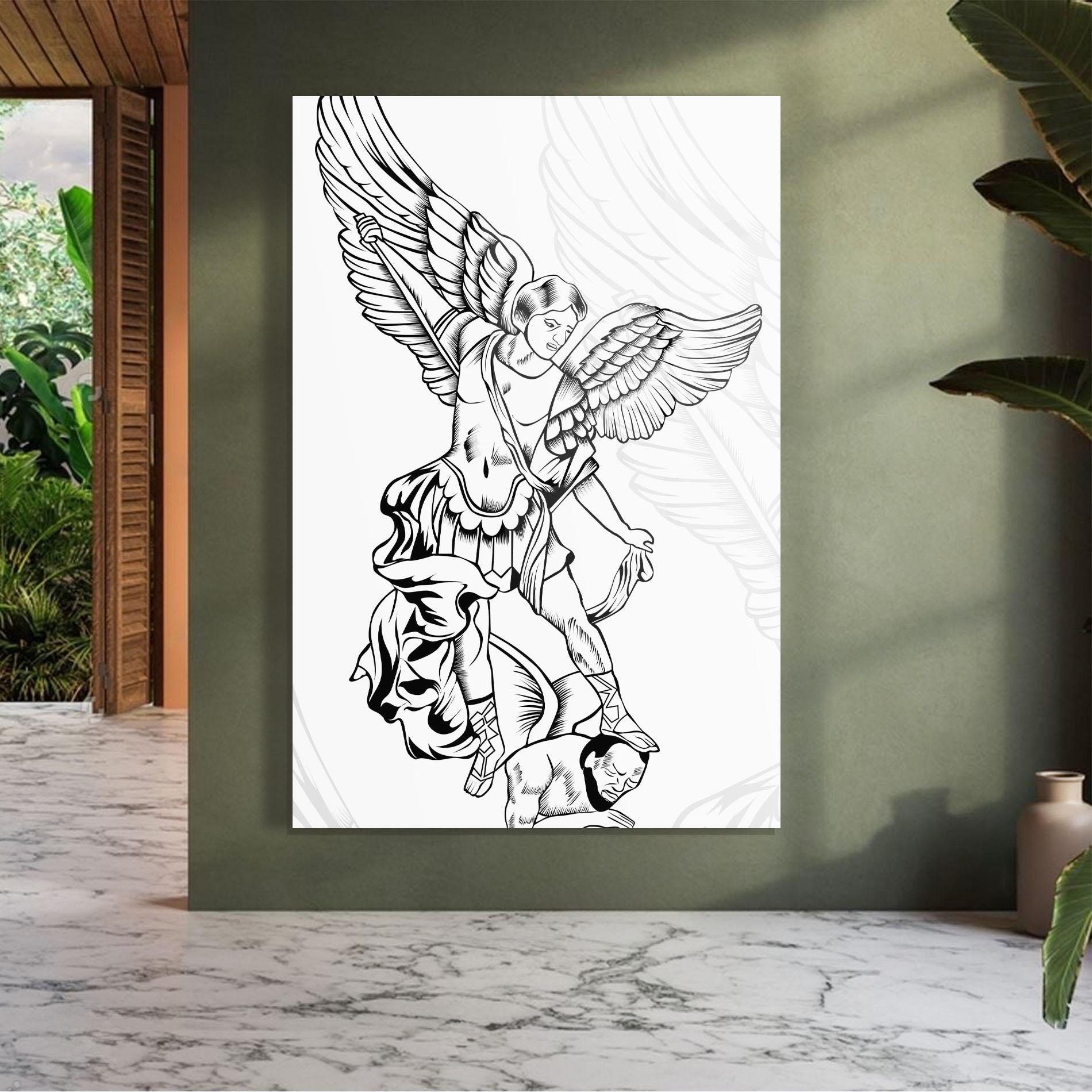 Glasbild Angel Fight mockup 7