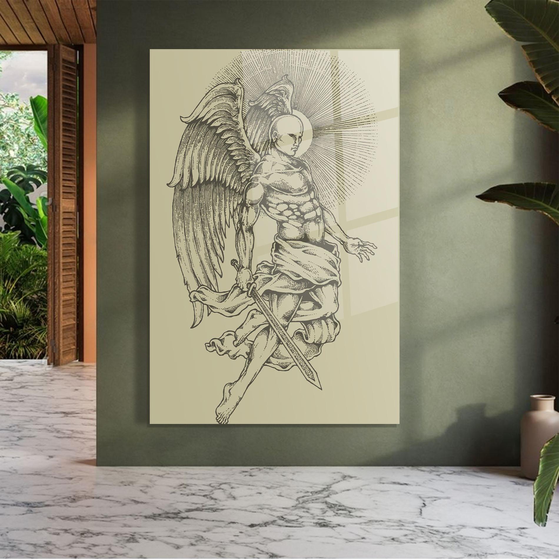 Glasbild Angel Fighter mockup 7